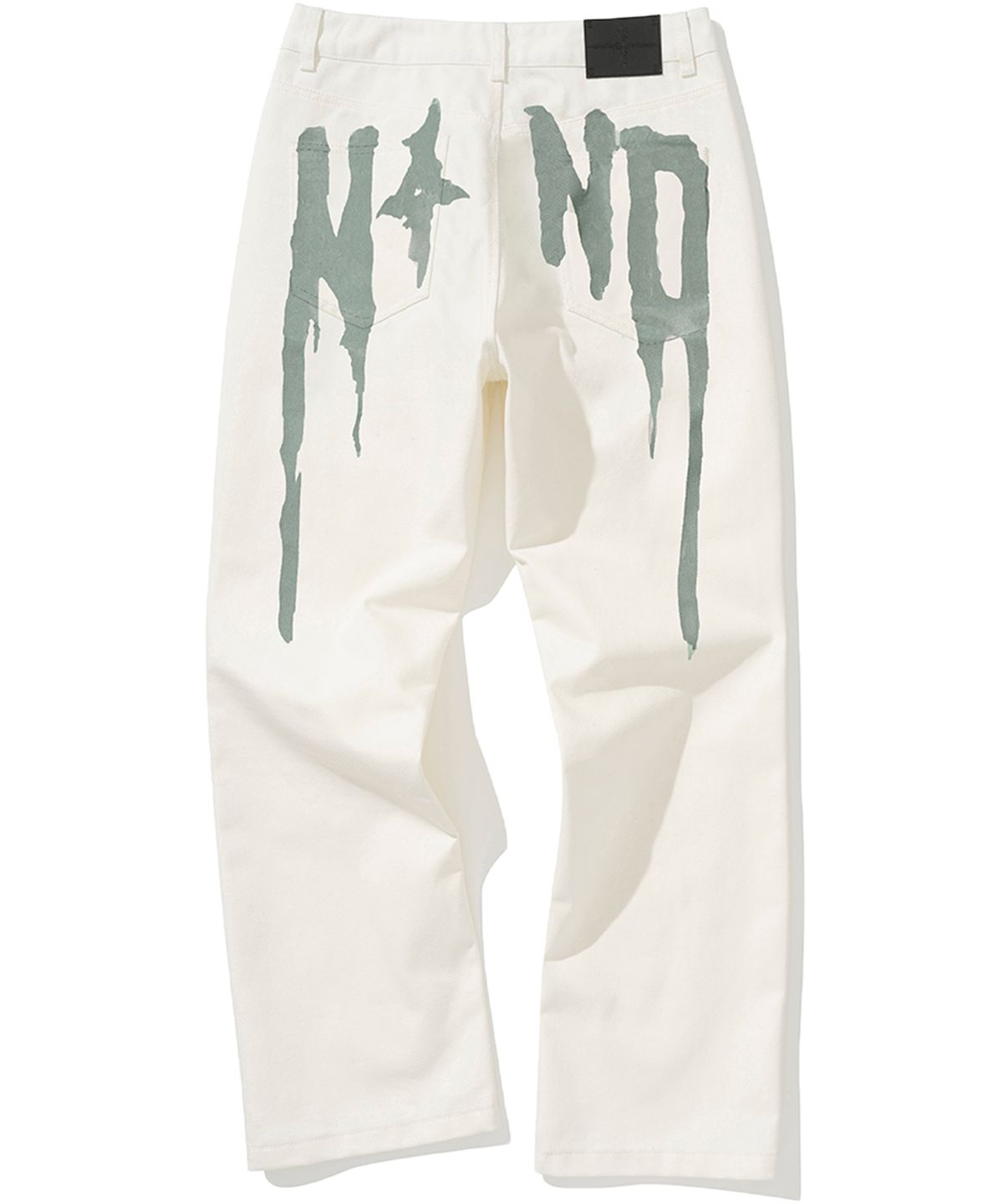 낫포너드(NOT4NERD) N4ND Drip Logo Denim Pants - White