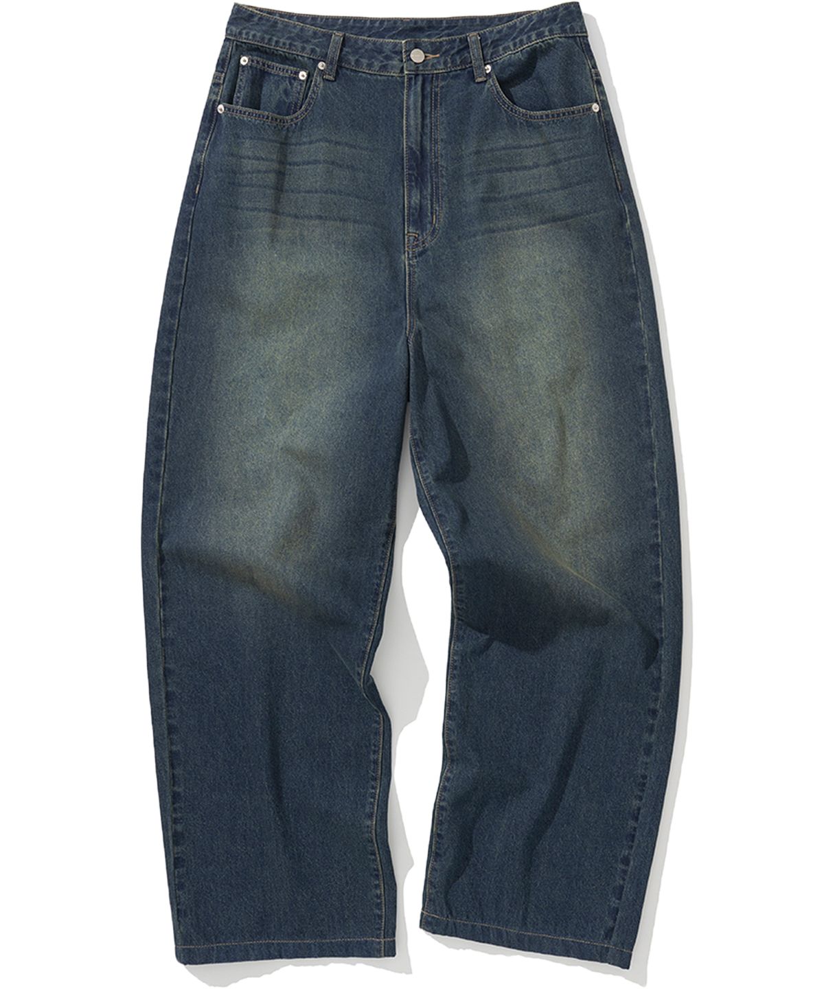 낫포너드(NOT4NERD) Linen Like Wide Fit Denim Pants - Deep Blue