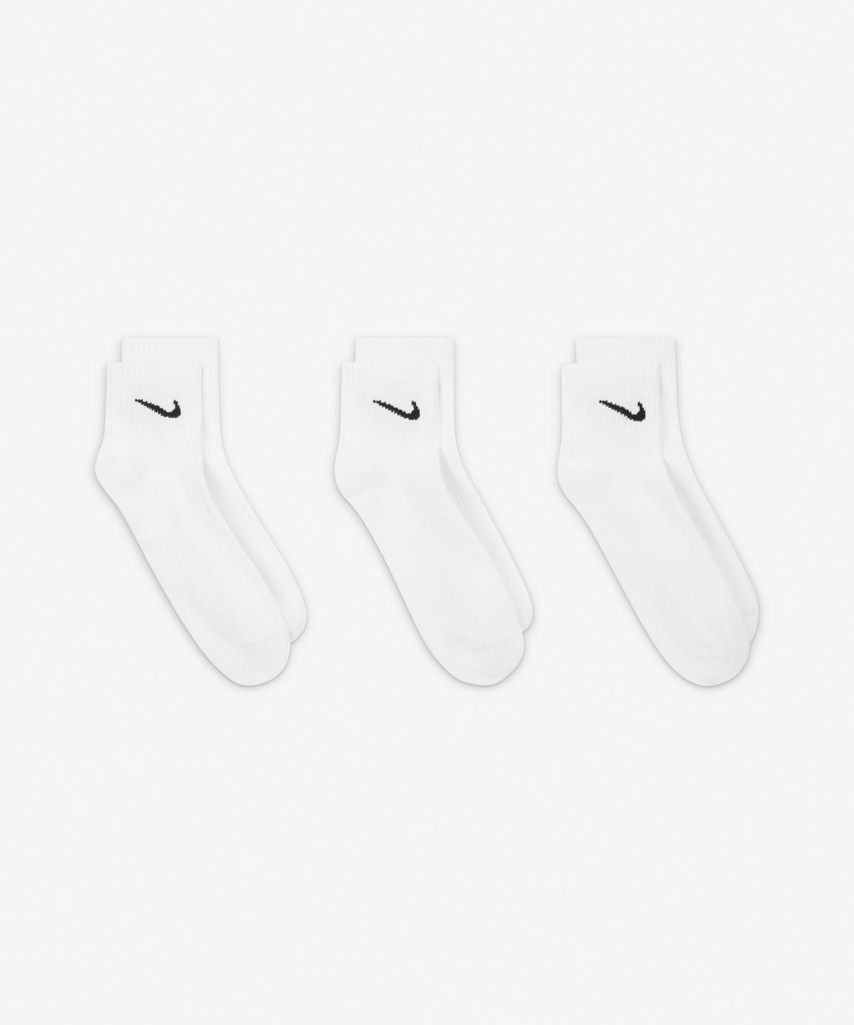 나이키(NIKE) 에브리데이 라이트웨이트 트레이닝 앵클 삭스(3켤레) - 화이트:블랙 / SX7677-100