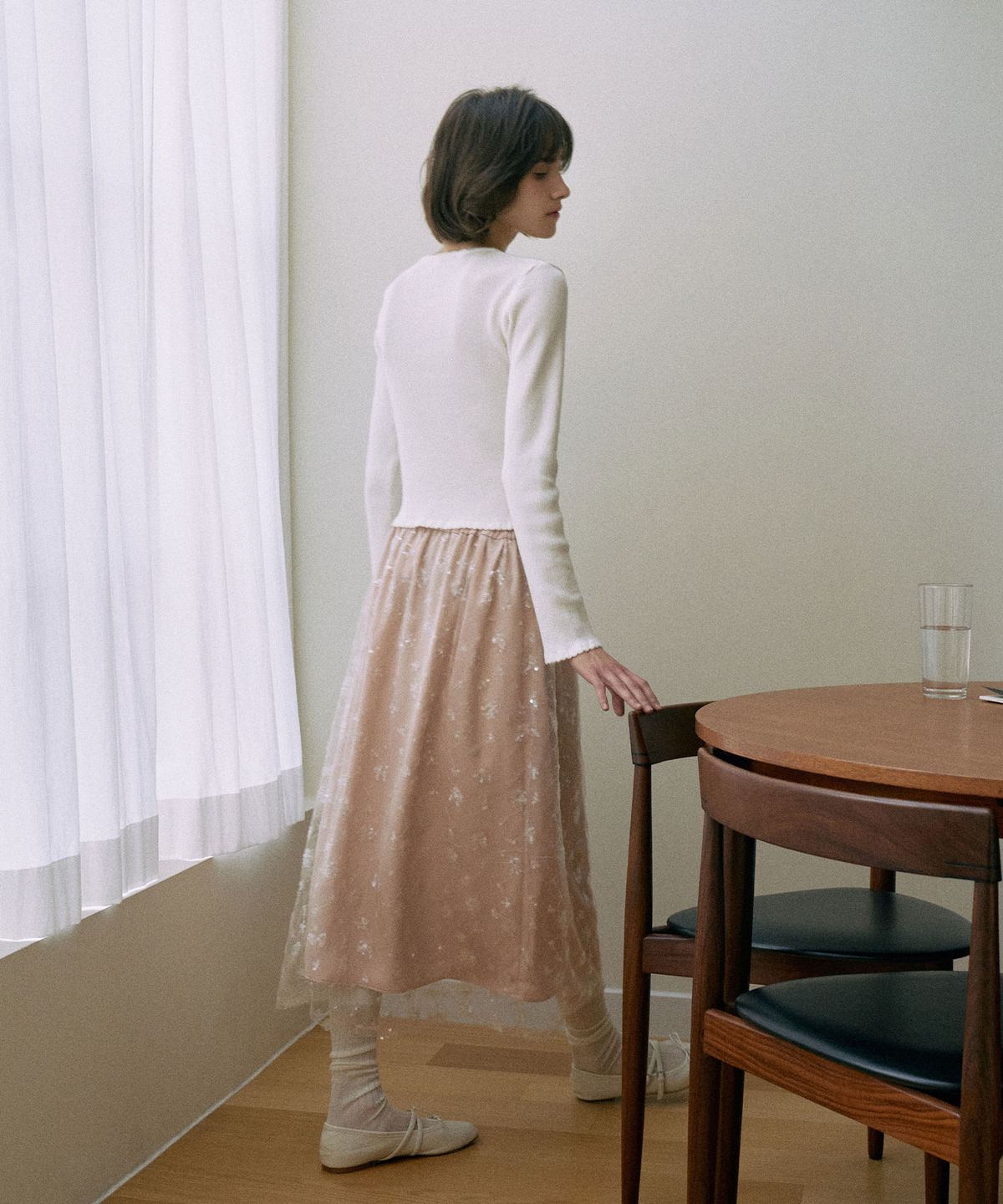라메레이(LAMEREI) Spangle layered Skirt[LMBESPSK5406]-2color