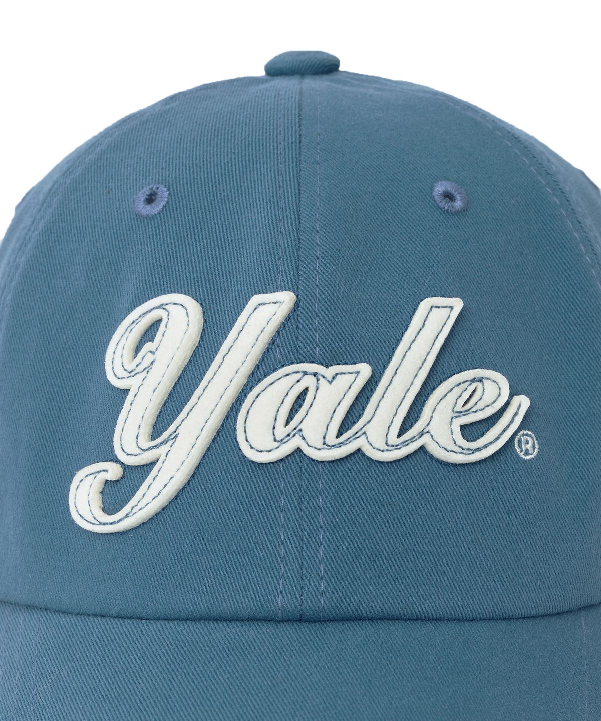예일(YALE) 펠트 아플리케 볼캡_블루