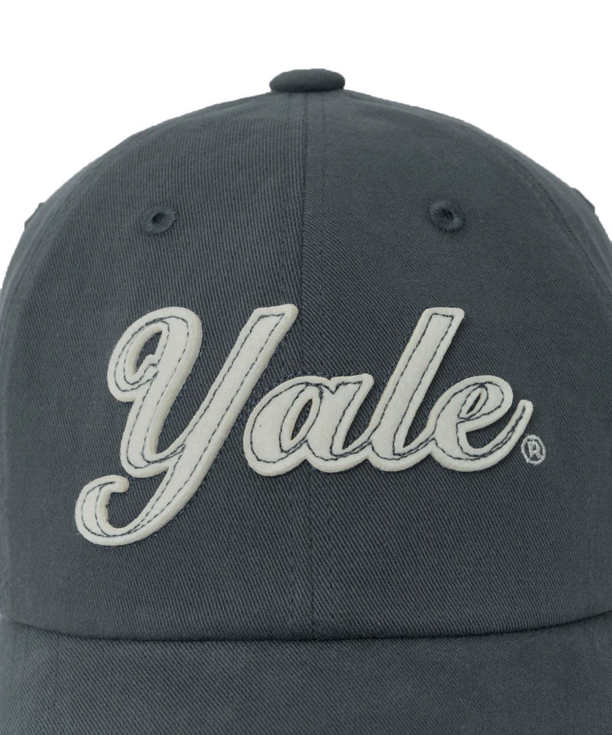 예일(YALE) 펠트 아플리케 볼캡_차콜