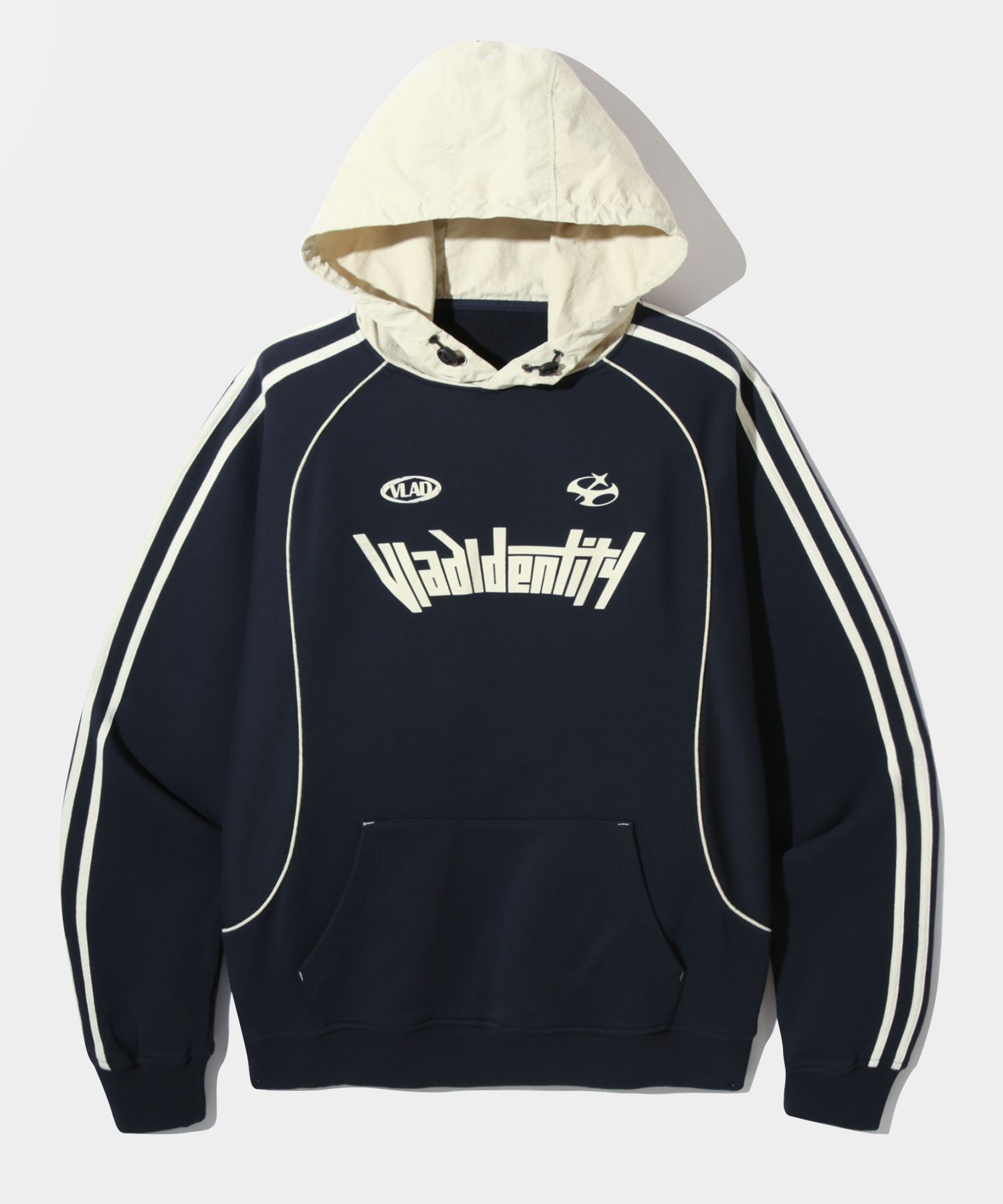 DIMITRI BLACK★VLAD LOGO EMBROIDERED KNIT HOODED T-SHIRT DIMITRI BLACK☆VLAD LOGO EMBROIDERED KNIT HOODED T-SHIRT