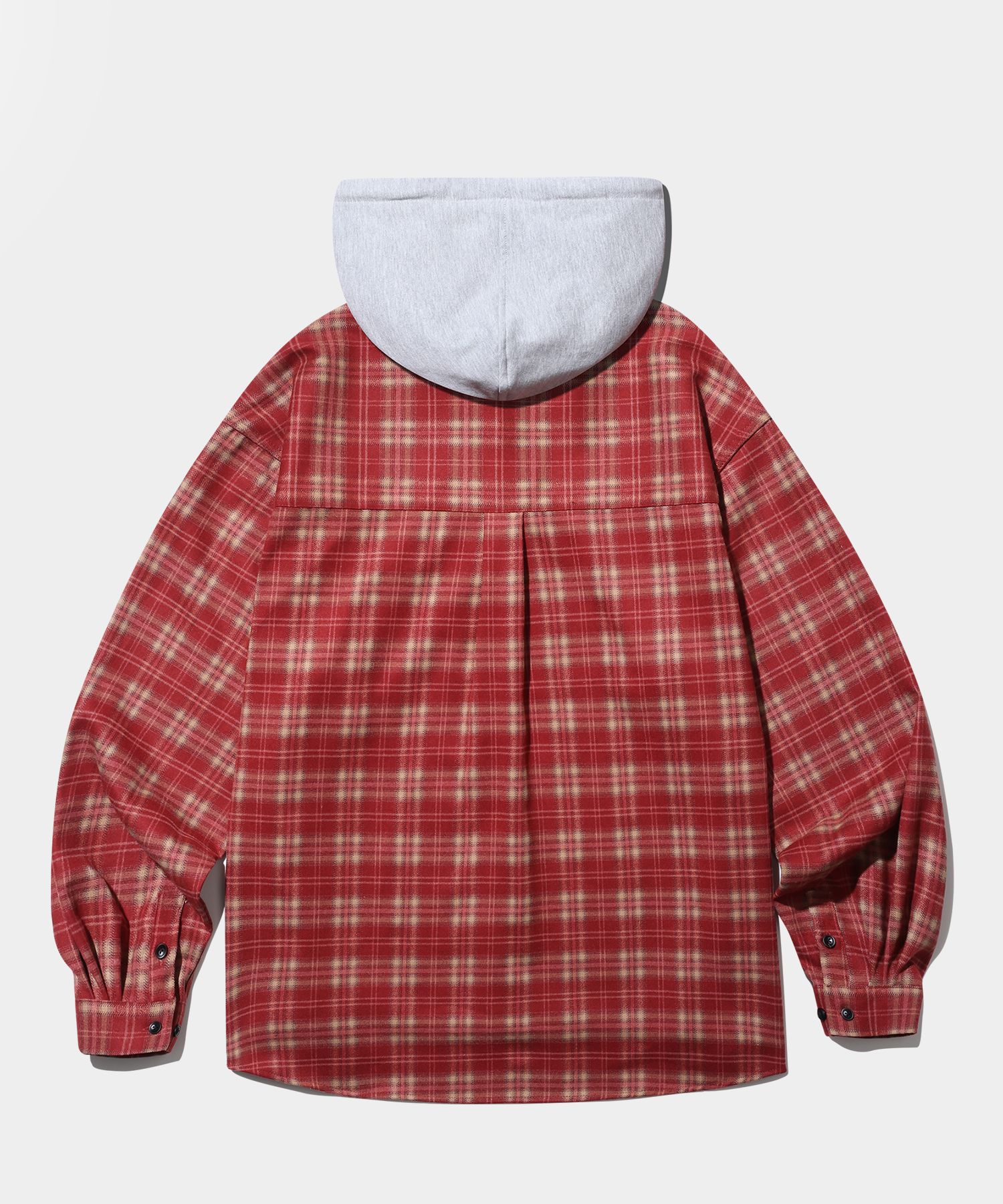 MUSINSA | DIMITRI BLACK VLAD Bias Check Hooded Shirt_Red