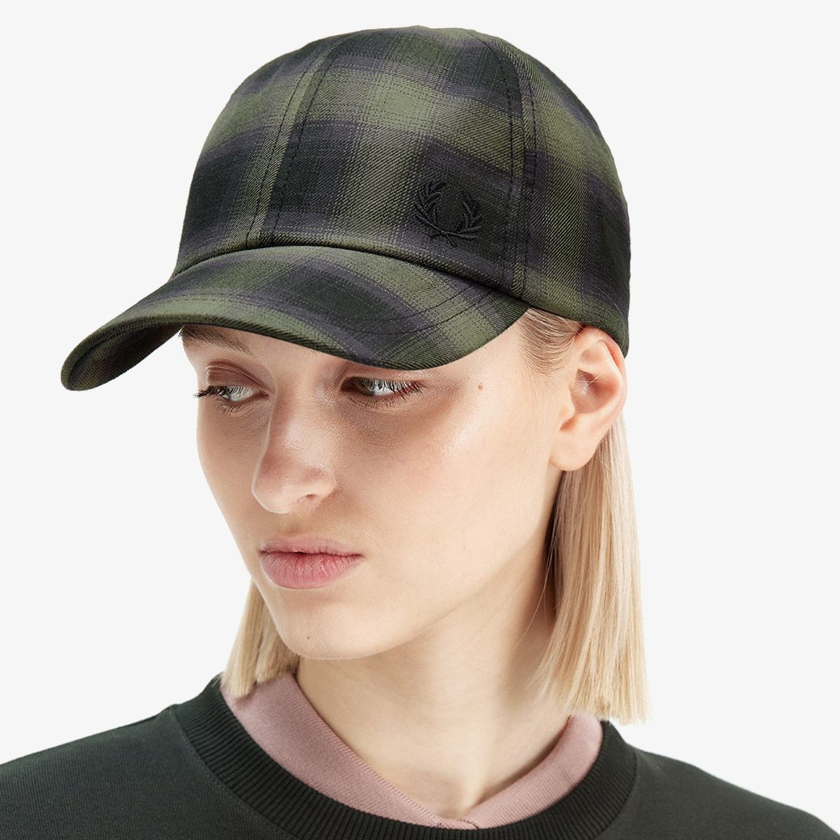 프레드페리(FRED PERRY) 블러 체크 캡 - LW그린 CFPU2438669-X21