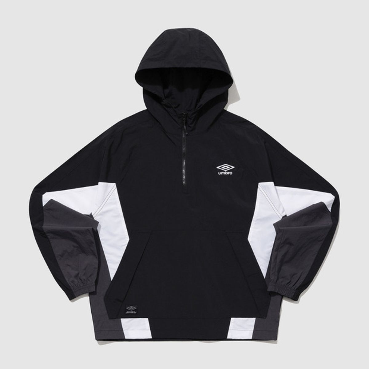 엄브로(UMBRO) 팝러쉬 컬러블럭 후드 아노락 블랙(UQ123CWT31)