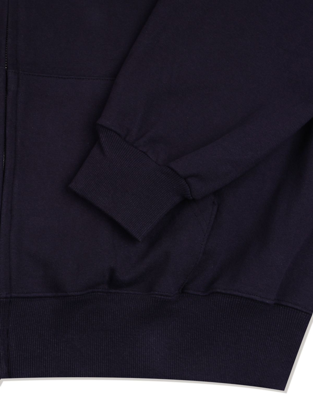 라 메종 스튜디오(LA MAISON STUDIO) UNISEX 투톤 블러 엠보로고 후드 집업 네이비(FCF1ZP323M)