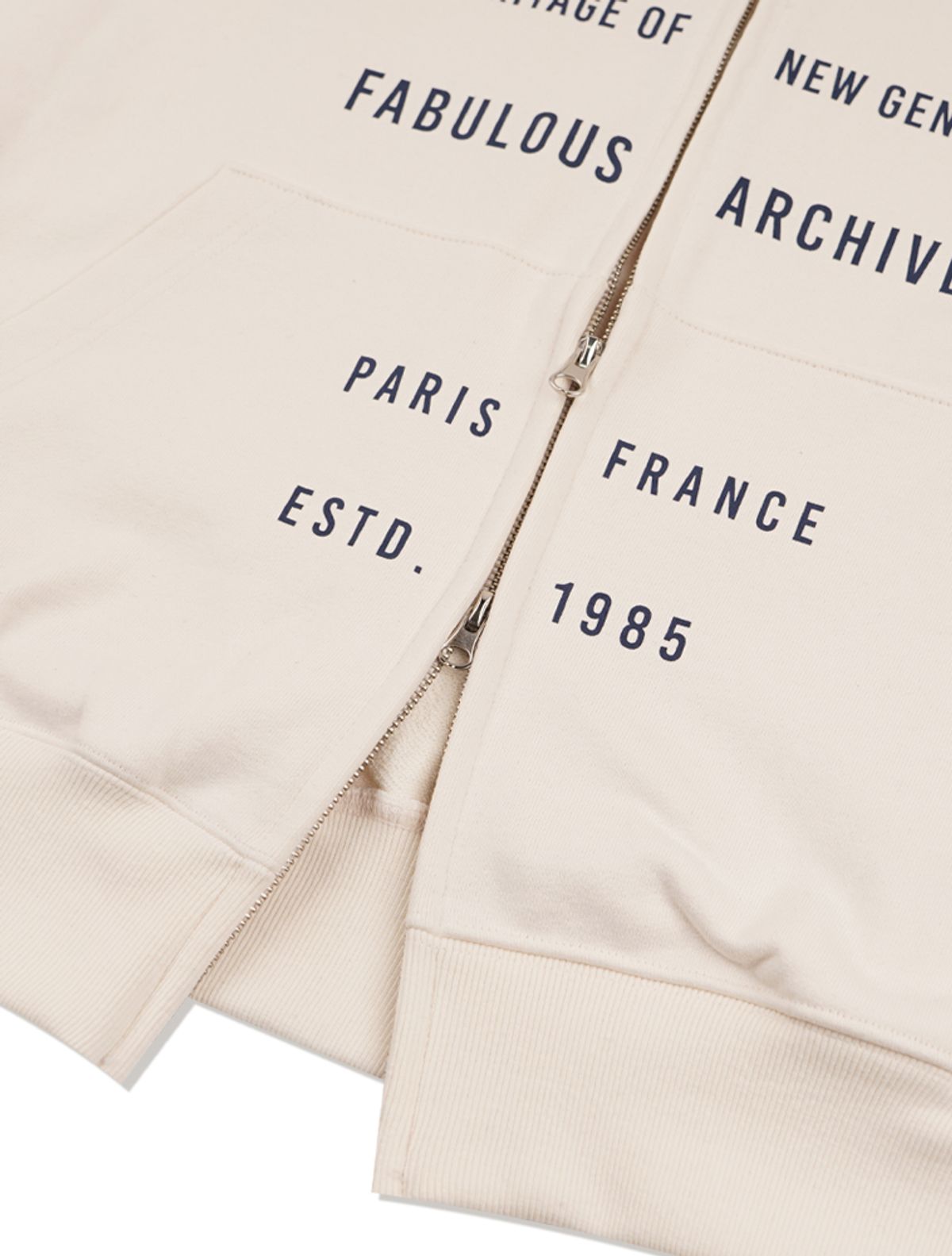라 메종 스튜디오(LA MAISON STUDIO) UNISEX 빈티지 로고 후드 집업 크림(FCF1ZP324M)