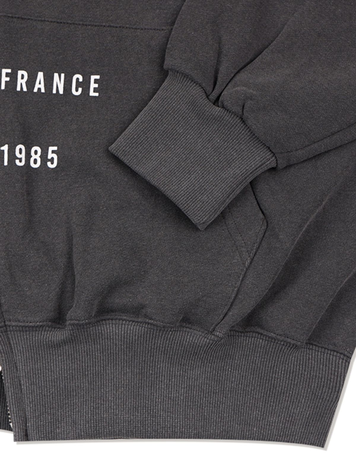라 메종 스튜디오(LA MAISON STUDIO) UNISEX 빈티지 로고 피그먼트 후드 집업 차콜(FCF1ZP324M)