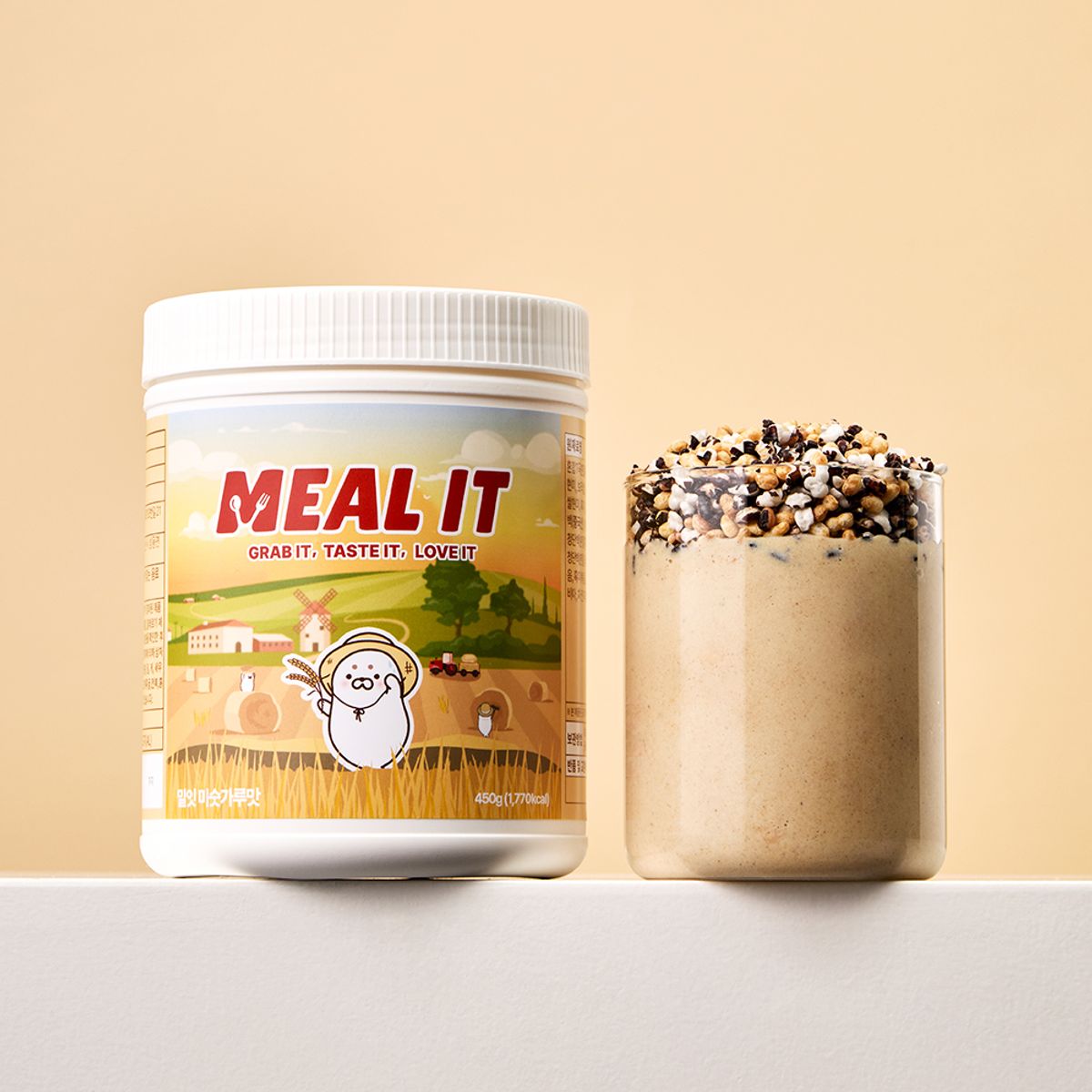 밀잇(MEAL IT) 식사대용 단백질 쉐이크 450g (초코바나나, 미숫가루, 흑임자, 딸기)