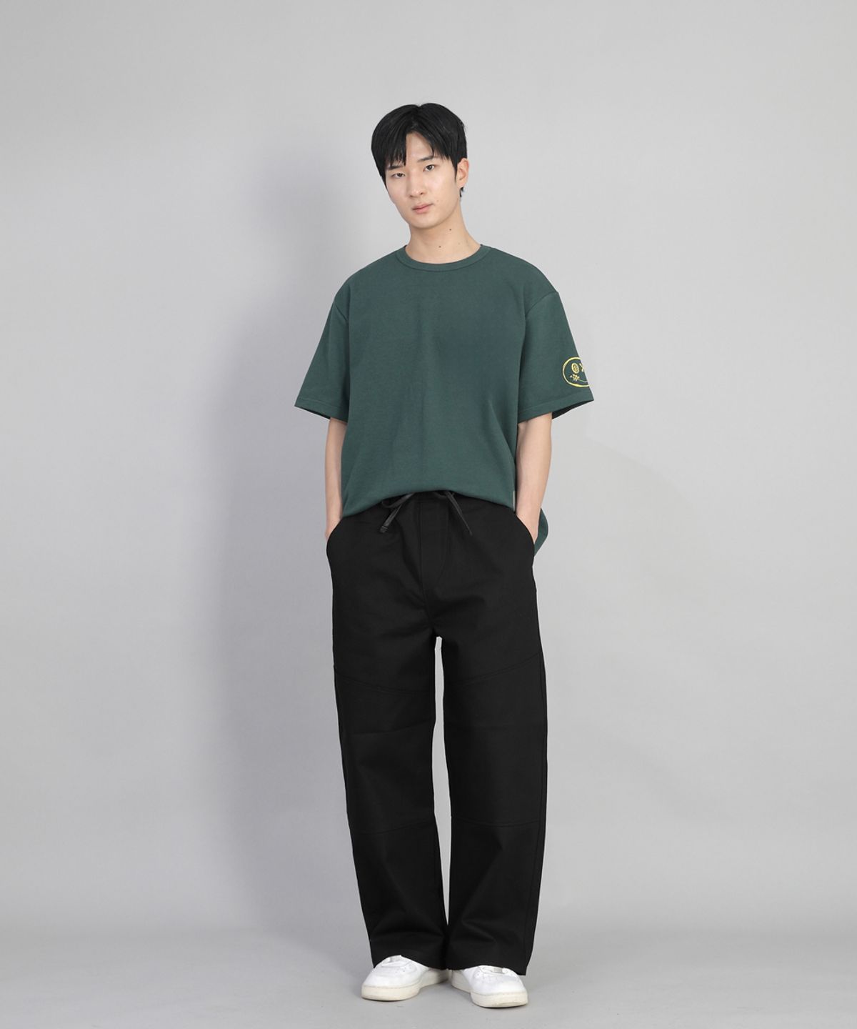 세인트크루(SAINTCREW) 프런트커팅 디테일 EX와이드 팬츠 CDE-371 블랙