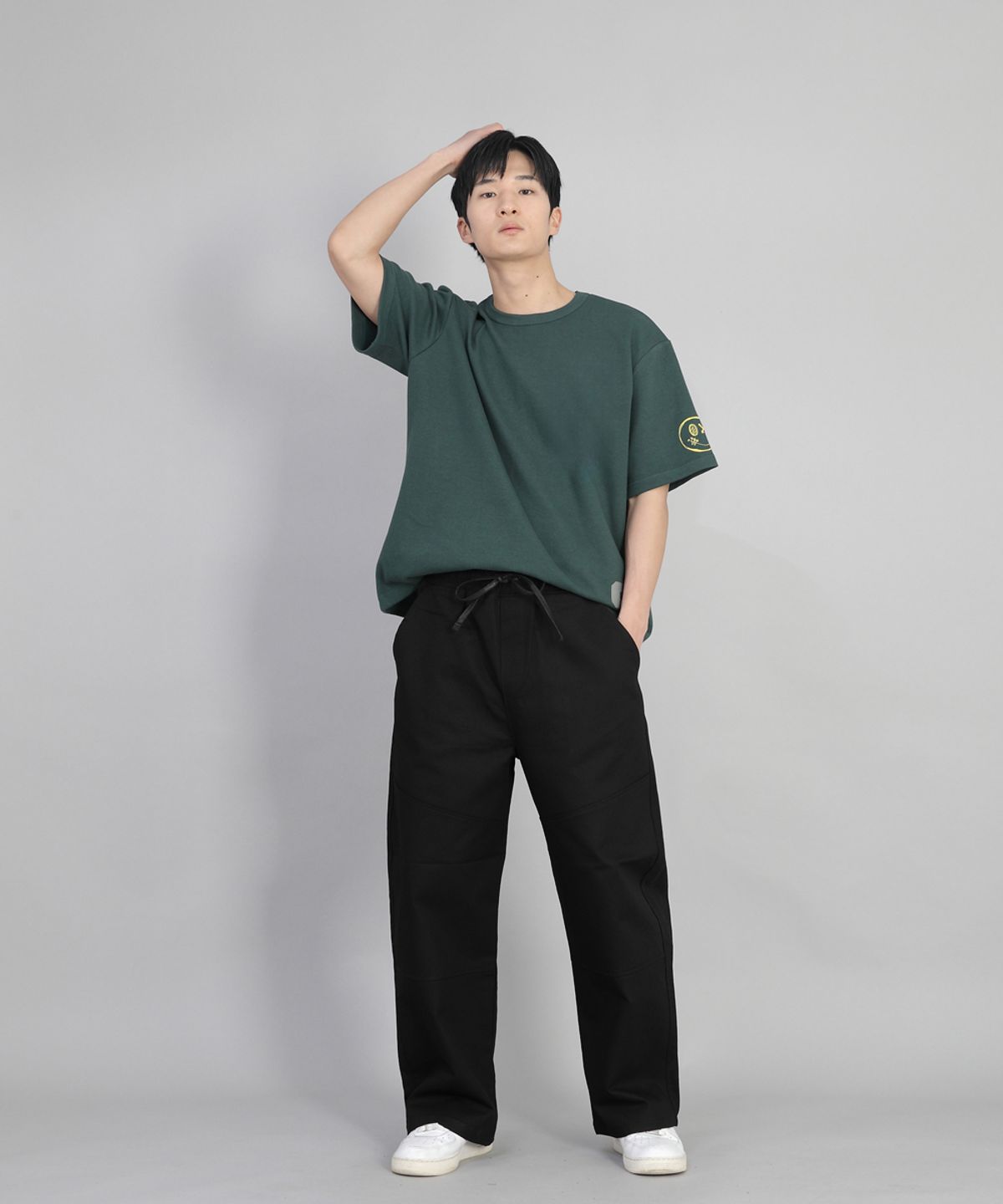 세인트크루(SAINTCREW) 프런트커팅 디테일 EX와이드 팬츠 CDE-371 블랙