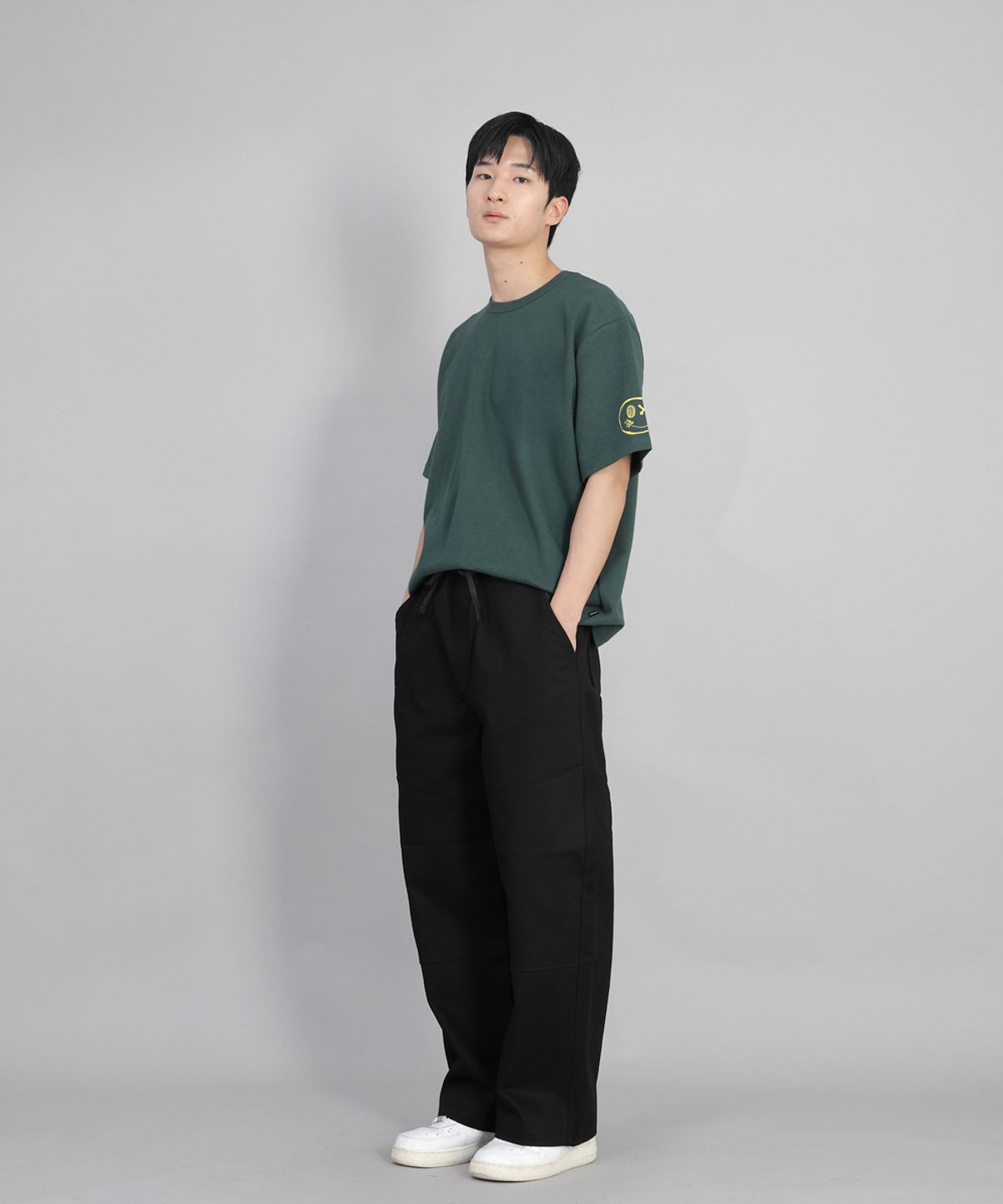 세인트크루(SAINTCREW) 프런트커팅 디테일 EX와이드 팬츠 CDE-371 블랙