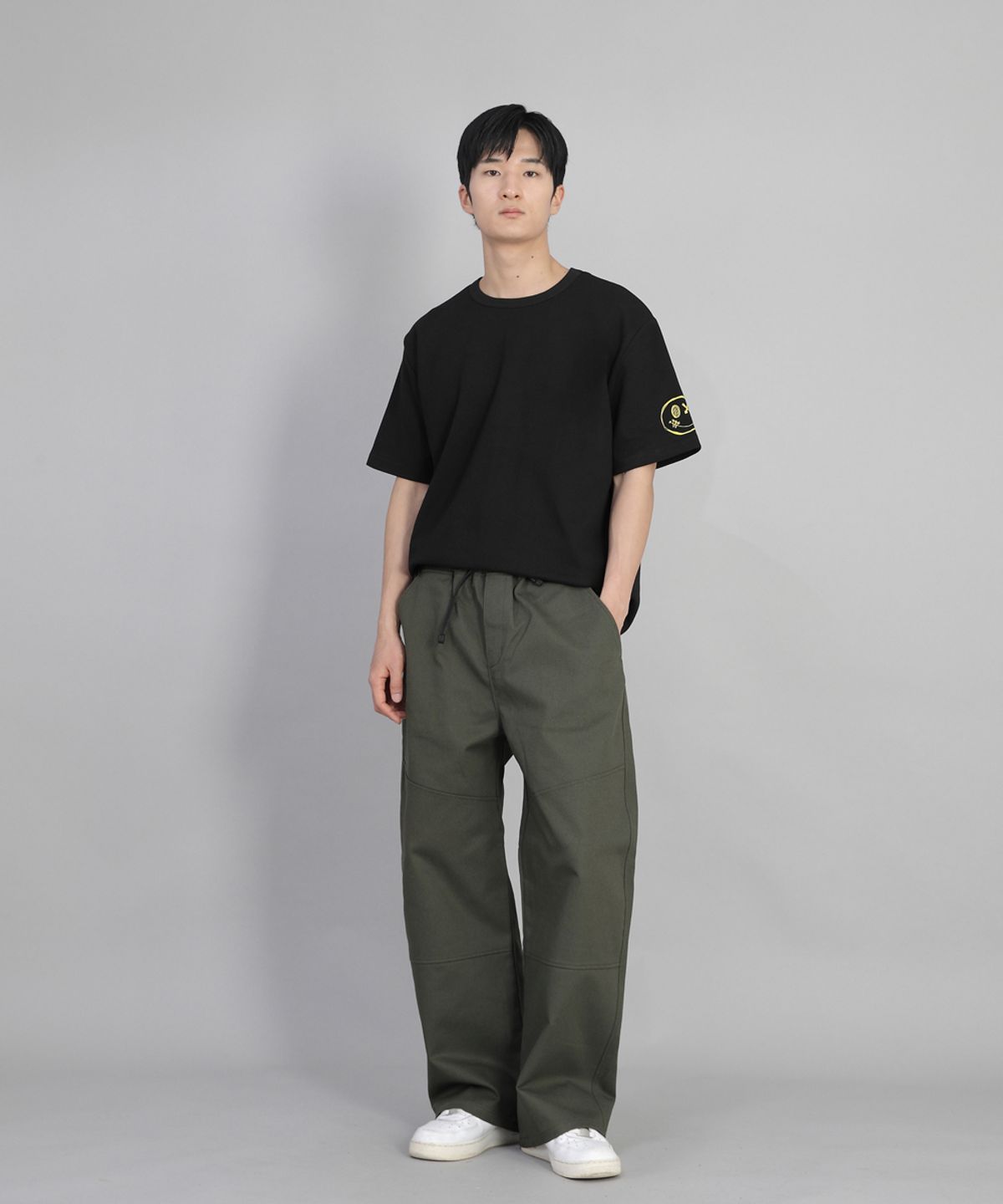 세인트크루(SAINTCREW) 프런트커팅 디테일 EX와이드 팬츠 CDE-371 카키