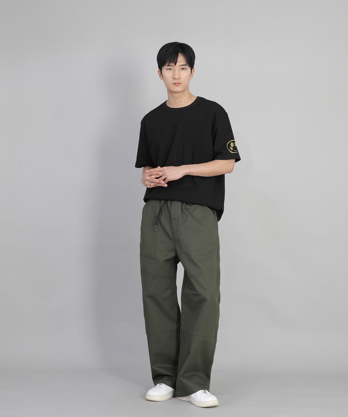 세인트크루(SAINTCREW) 프런트커팅 디테일 EX와이드 팬츠 CDE-371 카키