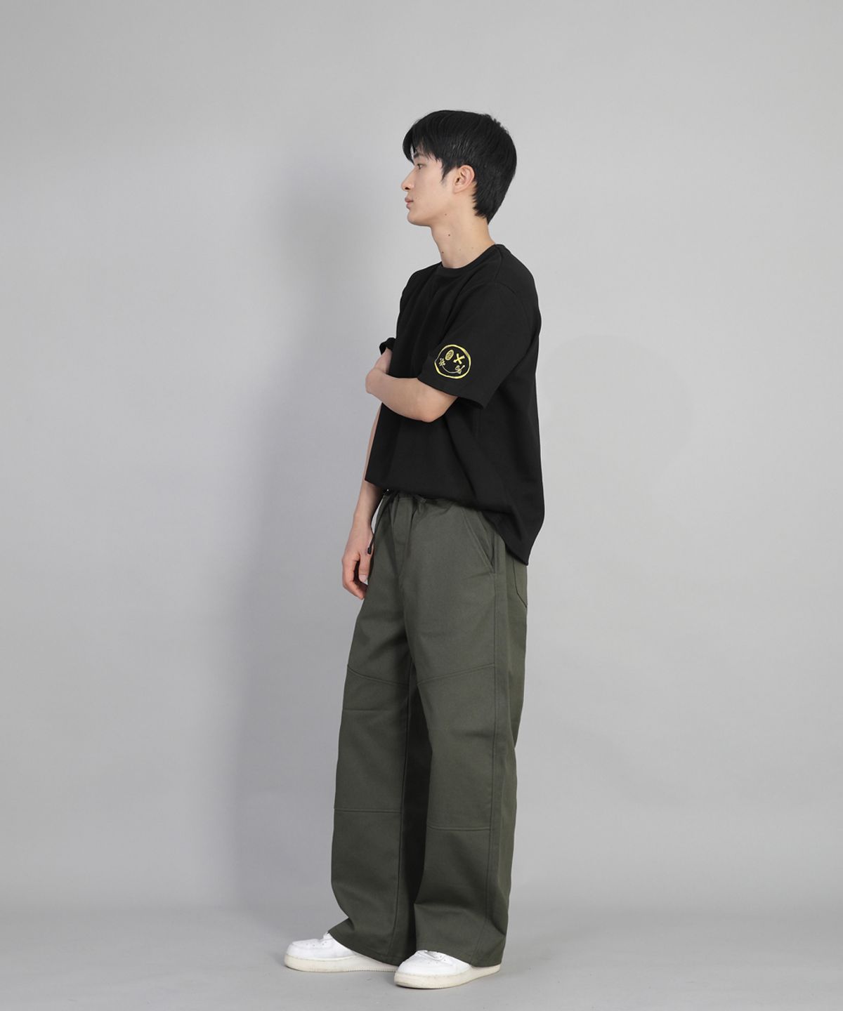 세인트크루(SAINTCREW) 프런트커팅 디테일 EX와이드 팬츠 CDE-371 카키