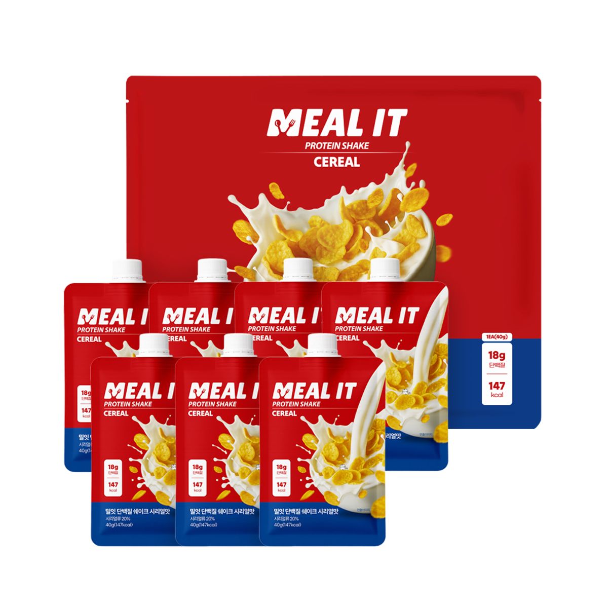 밀잇(MEAL IT) 식단관리 단백질 쉐이크 포켓형 7개입 세트 (말차초코쿠키맛, 시리얼맛, 피스타치오맛, 멜론맛, 초코맛, 커피맛, 바나나맛)