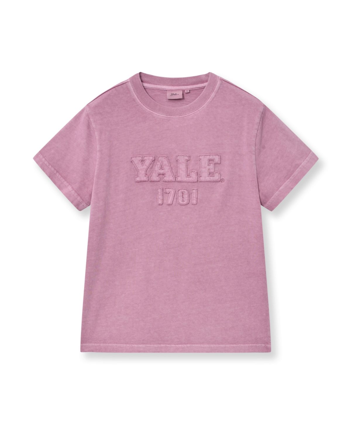 예일(YALE) 우먼즈 피그먼트 아플리케 티셔츠_핑크