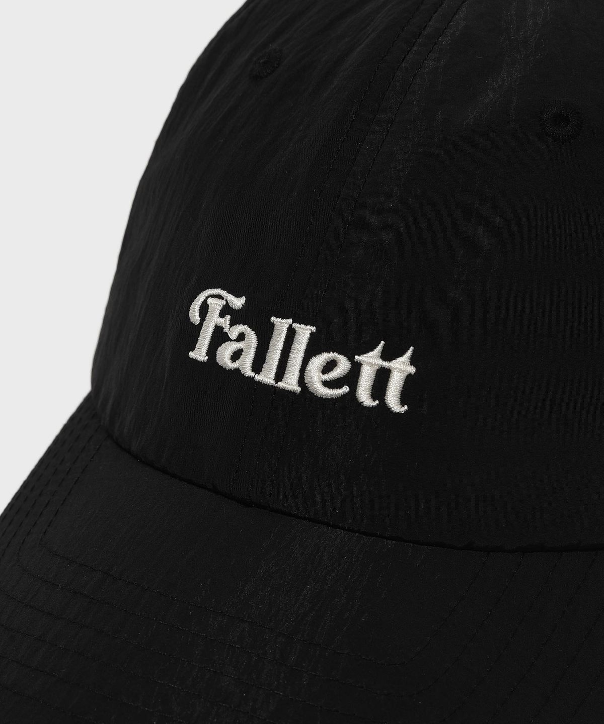 팔렛(FALLETT) 나일론 스토리 로고 볼캡 블랙