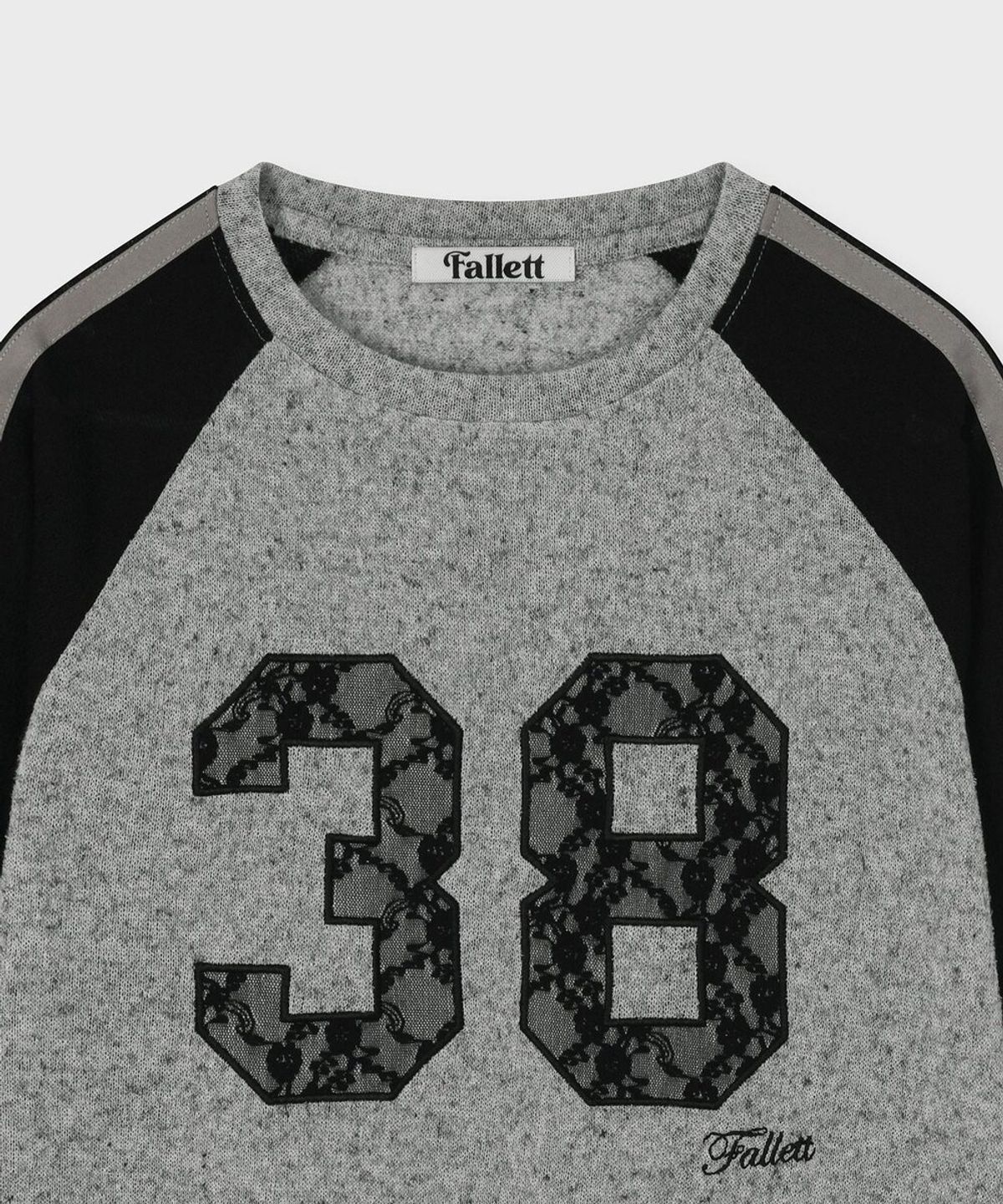 팔렛(FALLETT) 배색 래글런 롱슬리브 그레이