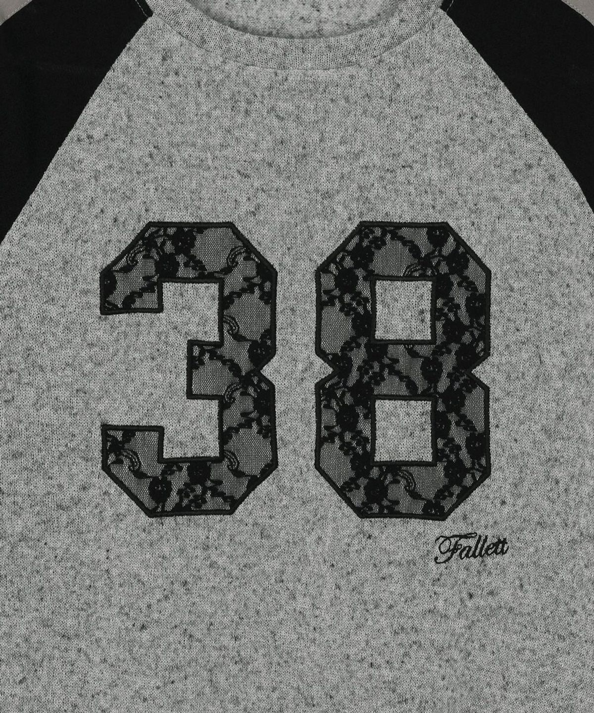 팔렛(FALLETT) 배색 래글런 롱슬리브 그레이
