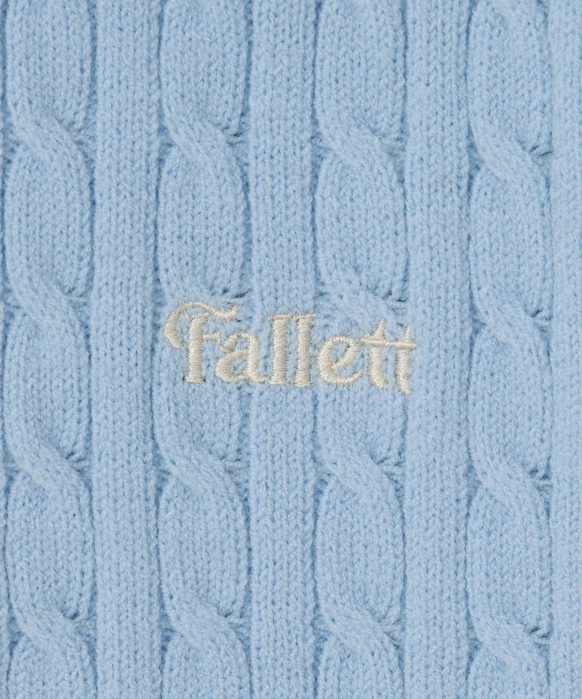 팔렛(FALLETT) 케이블 반팔 니트 스카이 블루