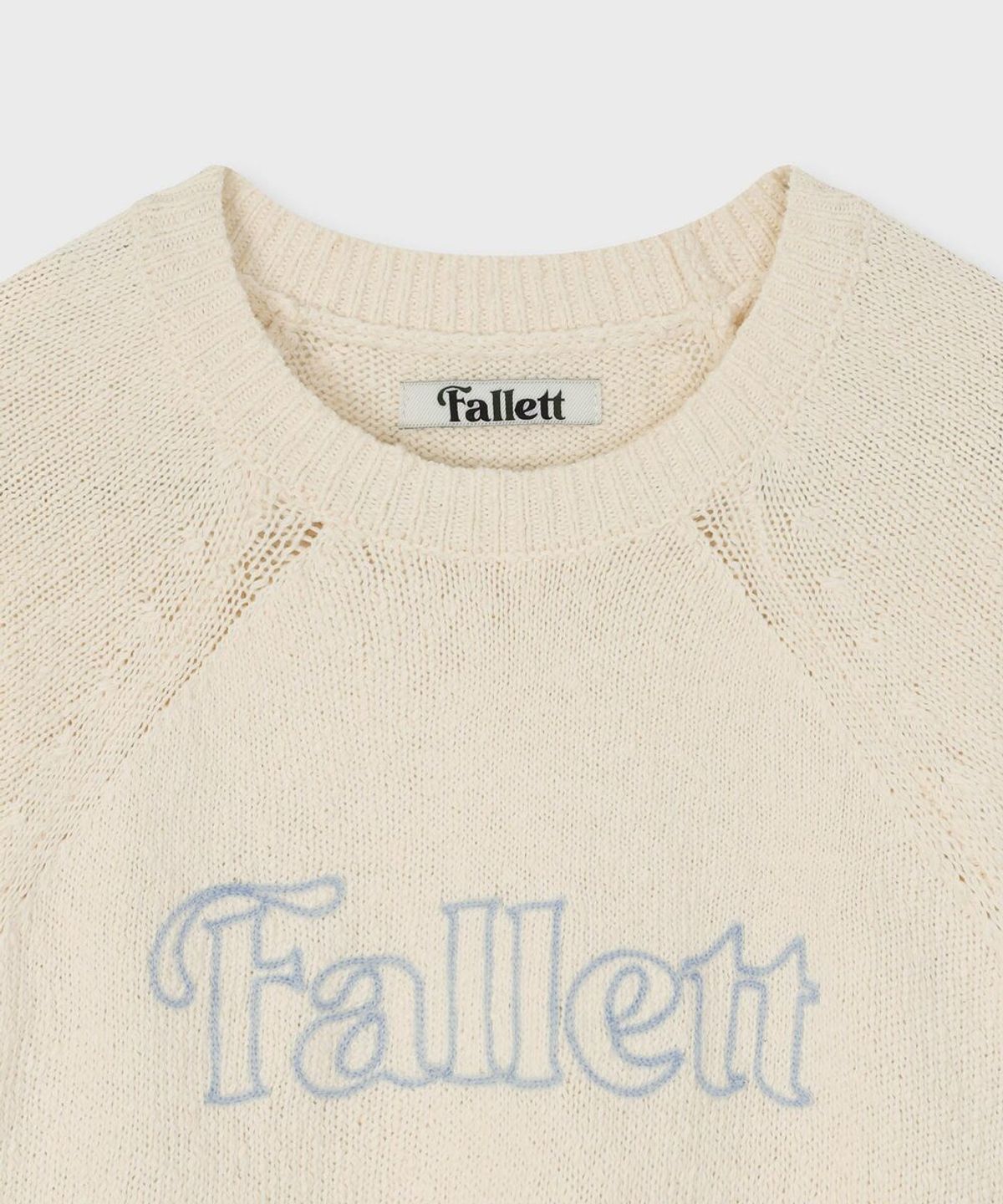 팔렛(FALLETT) 스토리 로고 래글런 니트 크림