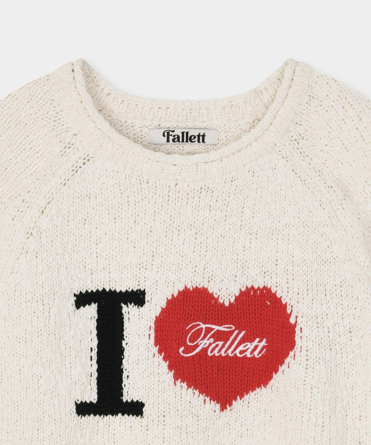 팔렛(FALLETT) 아이러브 반팔 니트 화이트