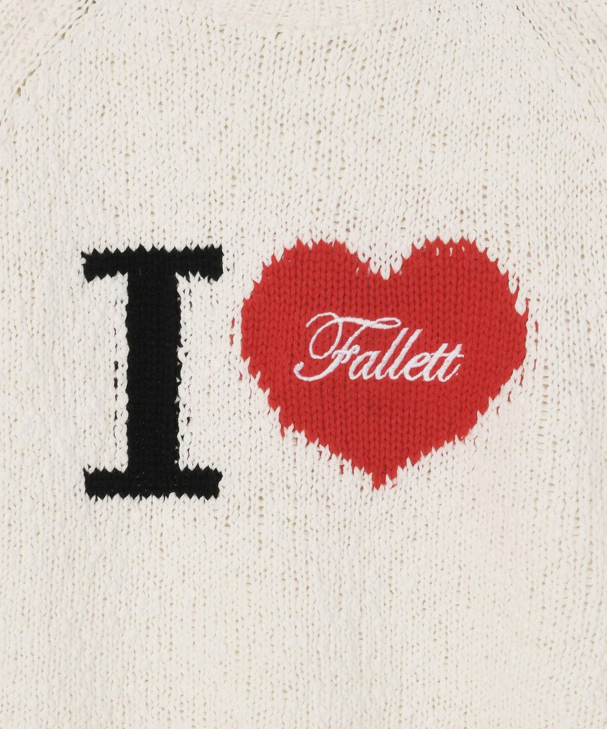 팔렛(FALLETT) 아이러브 반팔 니트 화이트