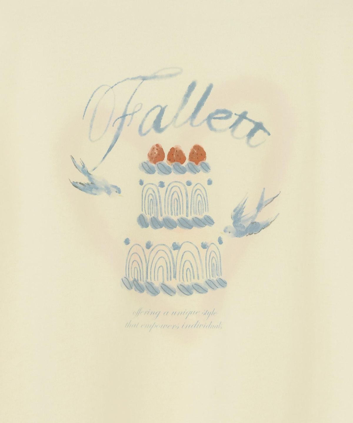팔렛(FALLETT) 케이크 드로잉 반팔티 옐로우