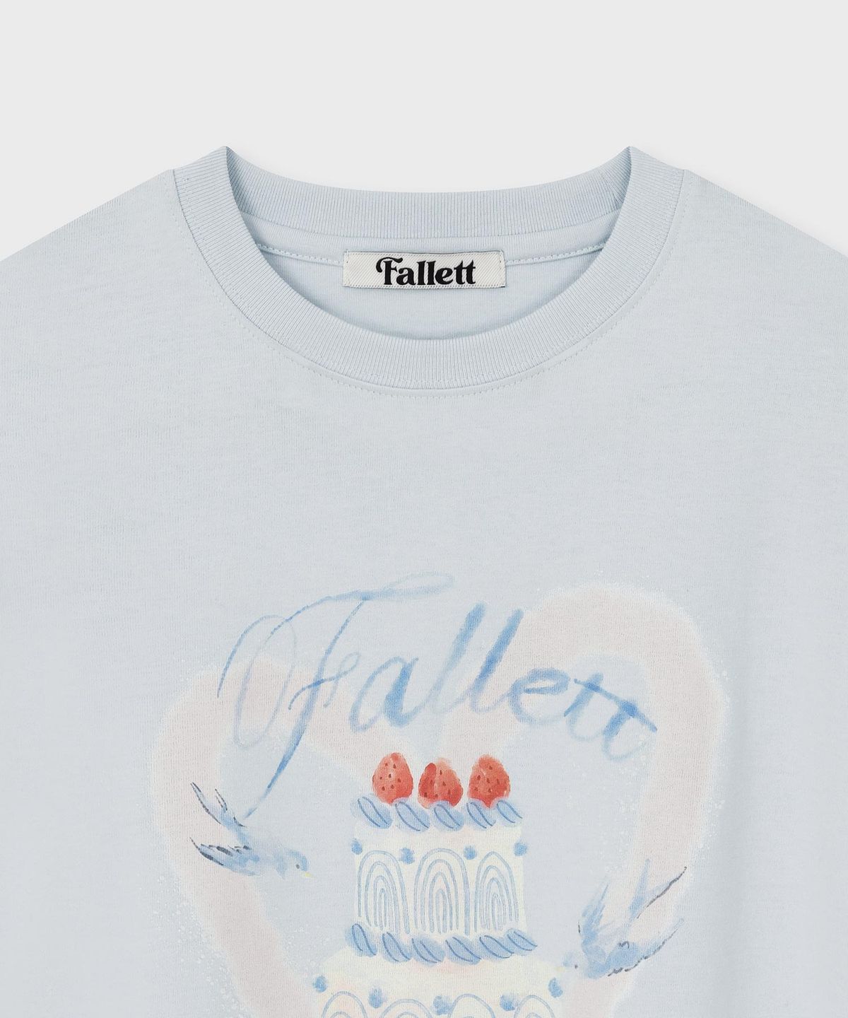 팔렛(FALLETT) 케이크 드로잉 반팔티 스카이 블루