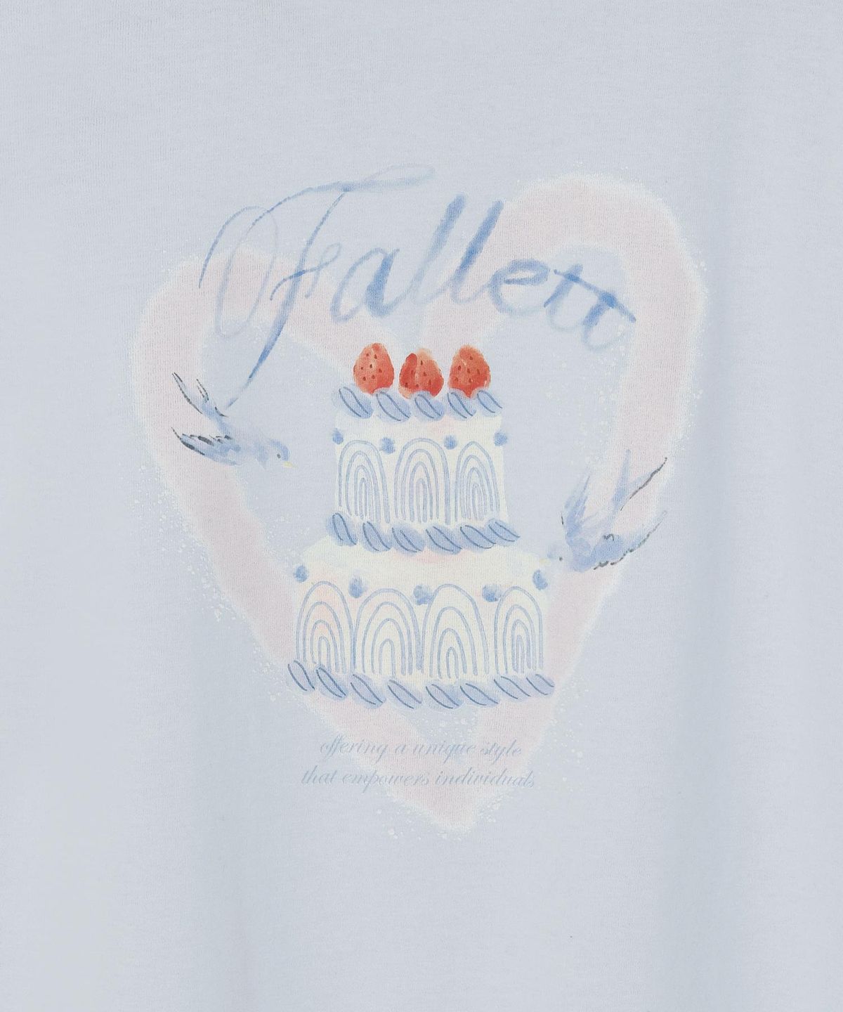 팔렛(FALLETT) 케이크 드로잉 반팔티 스카이 블루