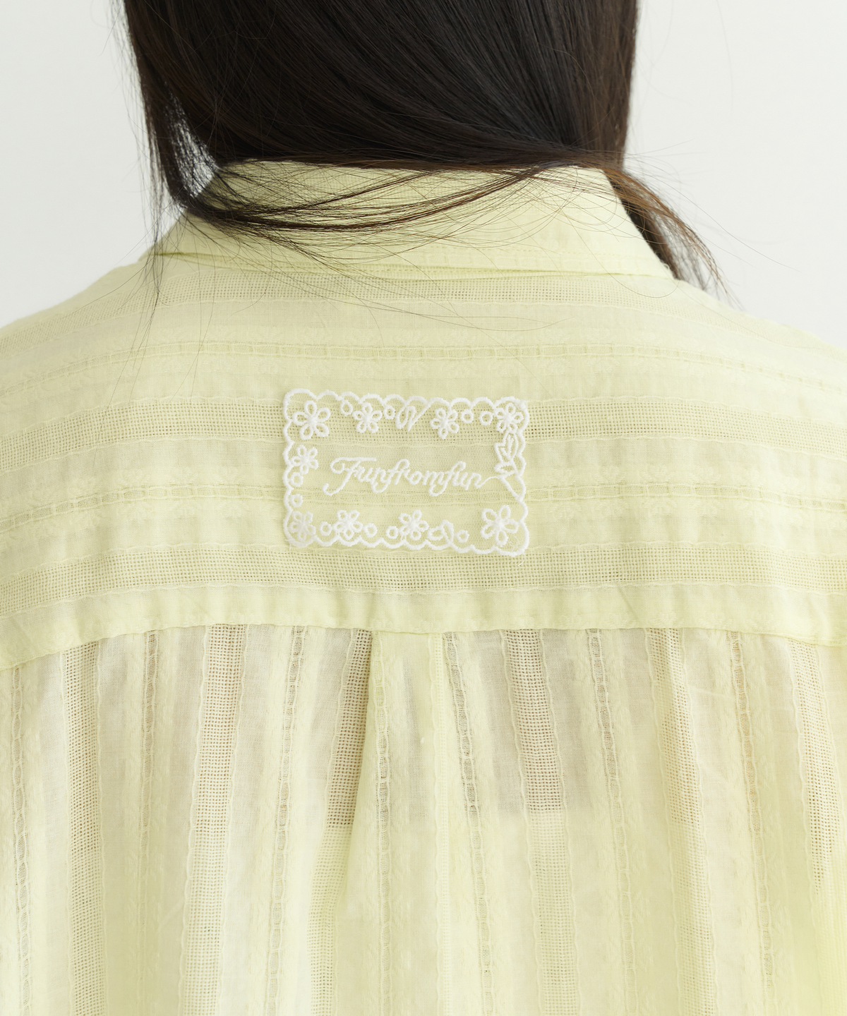 펀프롬펀(FUNFROMFUN) EYELET OVERFIT SHIRTS, YELLOW