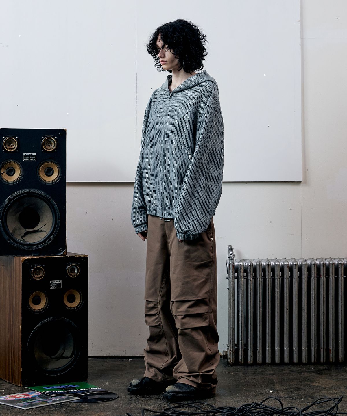 더바이닐하우스(THEVINYLHOUSE) MESH GRID JACKET BLUE