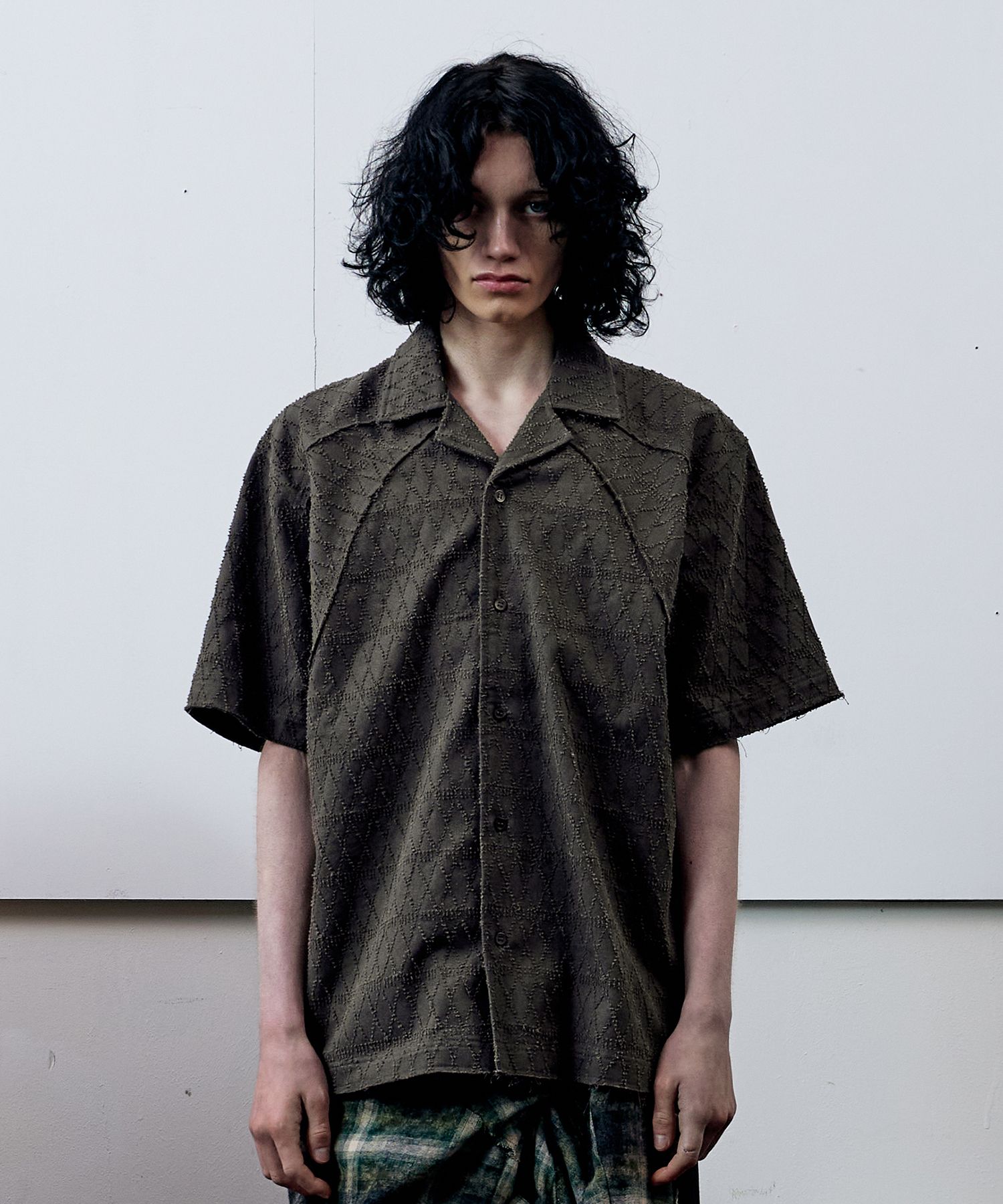 MUSINSA | THEVINYLHOUSE TEXTURE CHECK SHIRTS CHARCOAL