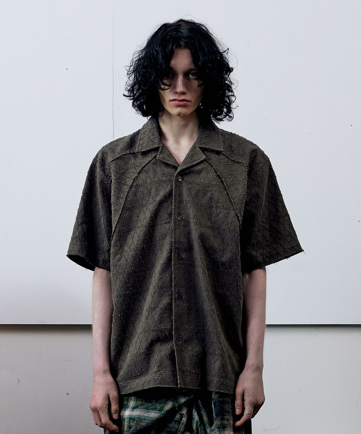 더바이닐하우스(THEVINYLHOUSE) TEXTURE CHECK SHIRTS CHARCOAL