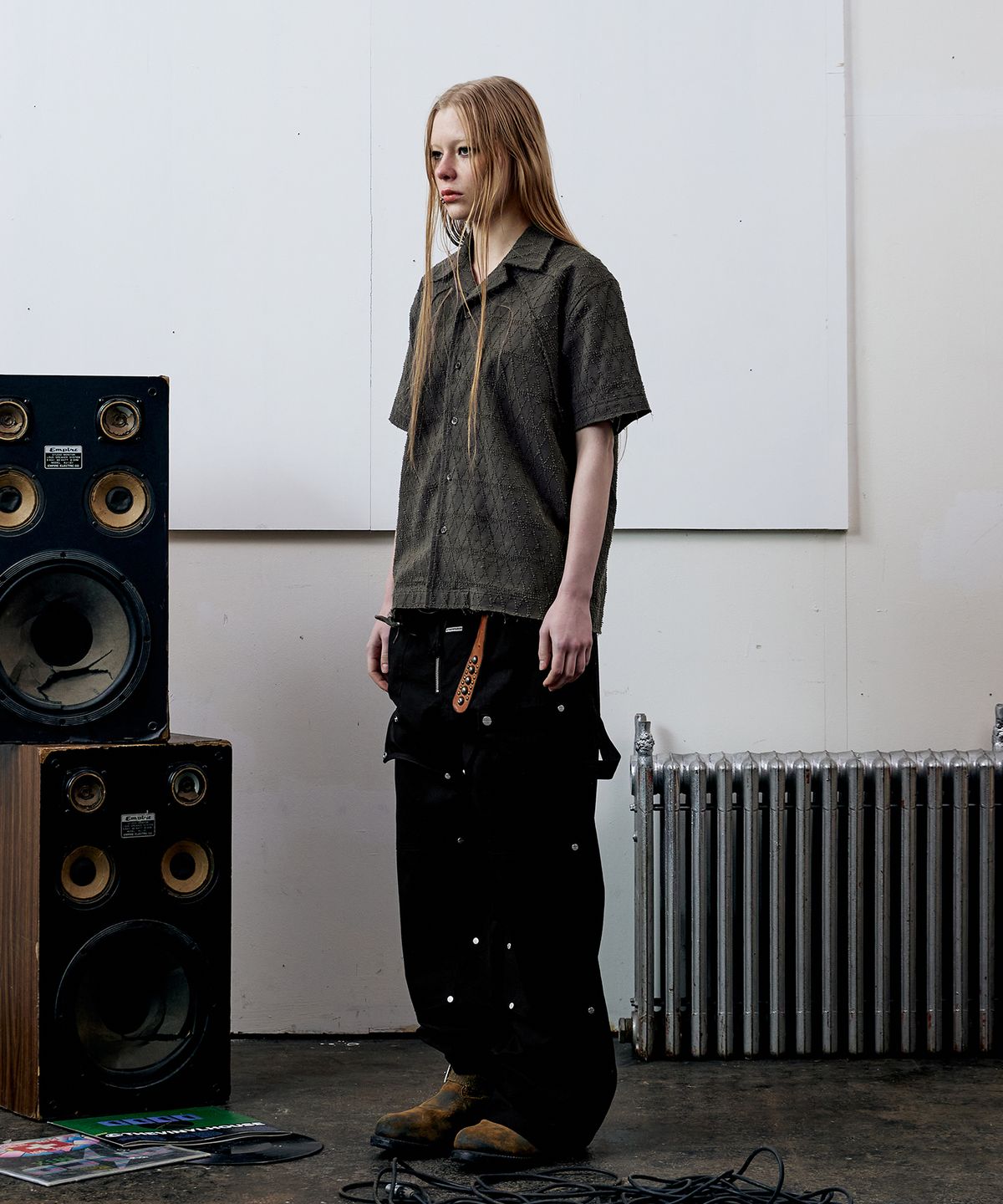 더바이닐하우스(THEVINYLHOUSE) TEXTURE CHECK SHIRTS CHARCOAL