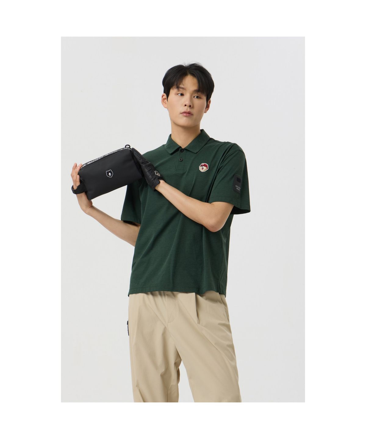 골든베어(GOLDEN BEAR) (UNI) SORONA Printed Back Polo T-shirt_G4TAM25395GRX