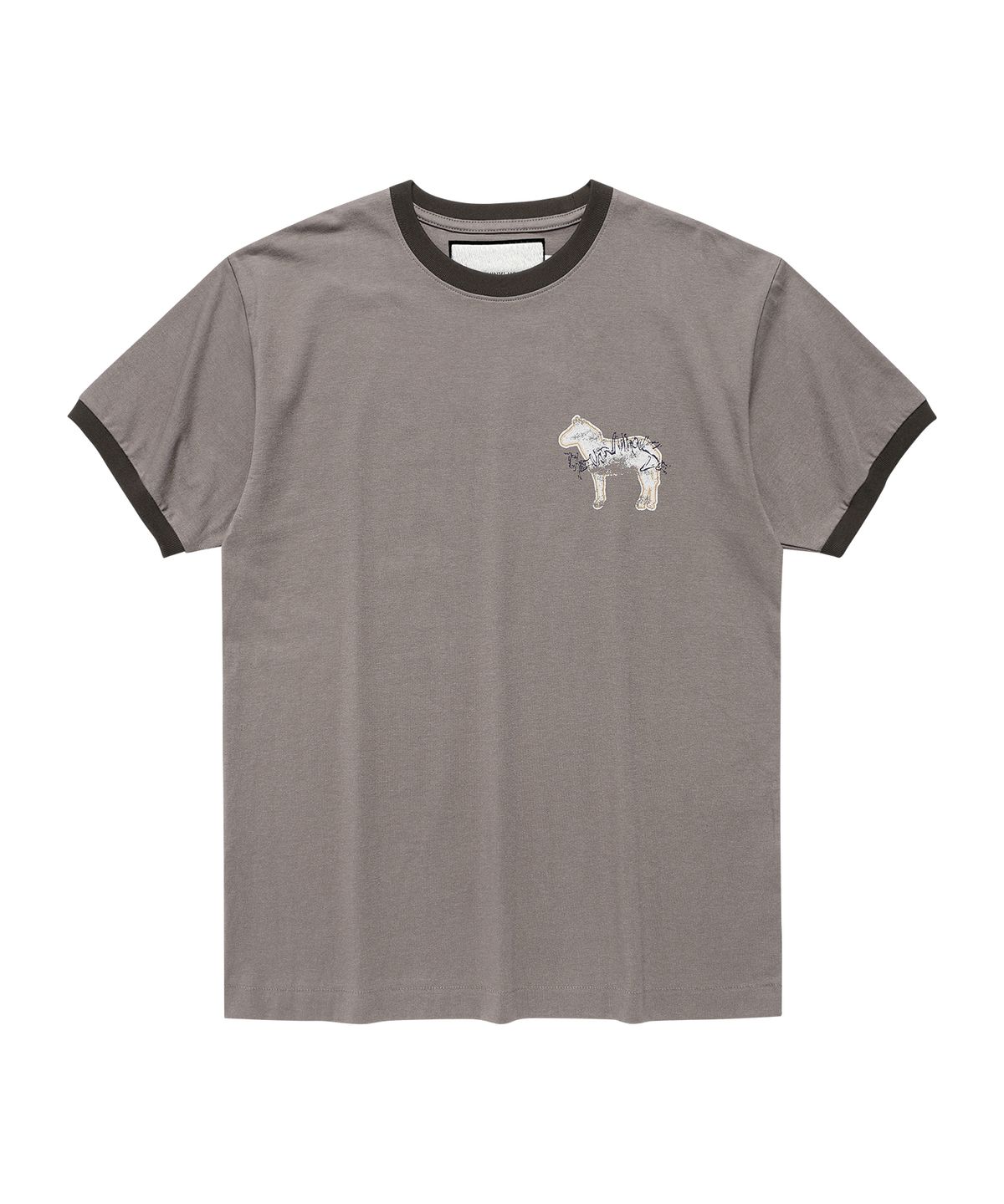 더바이닐하우스(THEVINYLHOUSE) HORSE STICKER TEE MOCHA