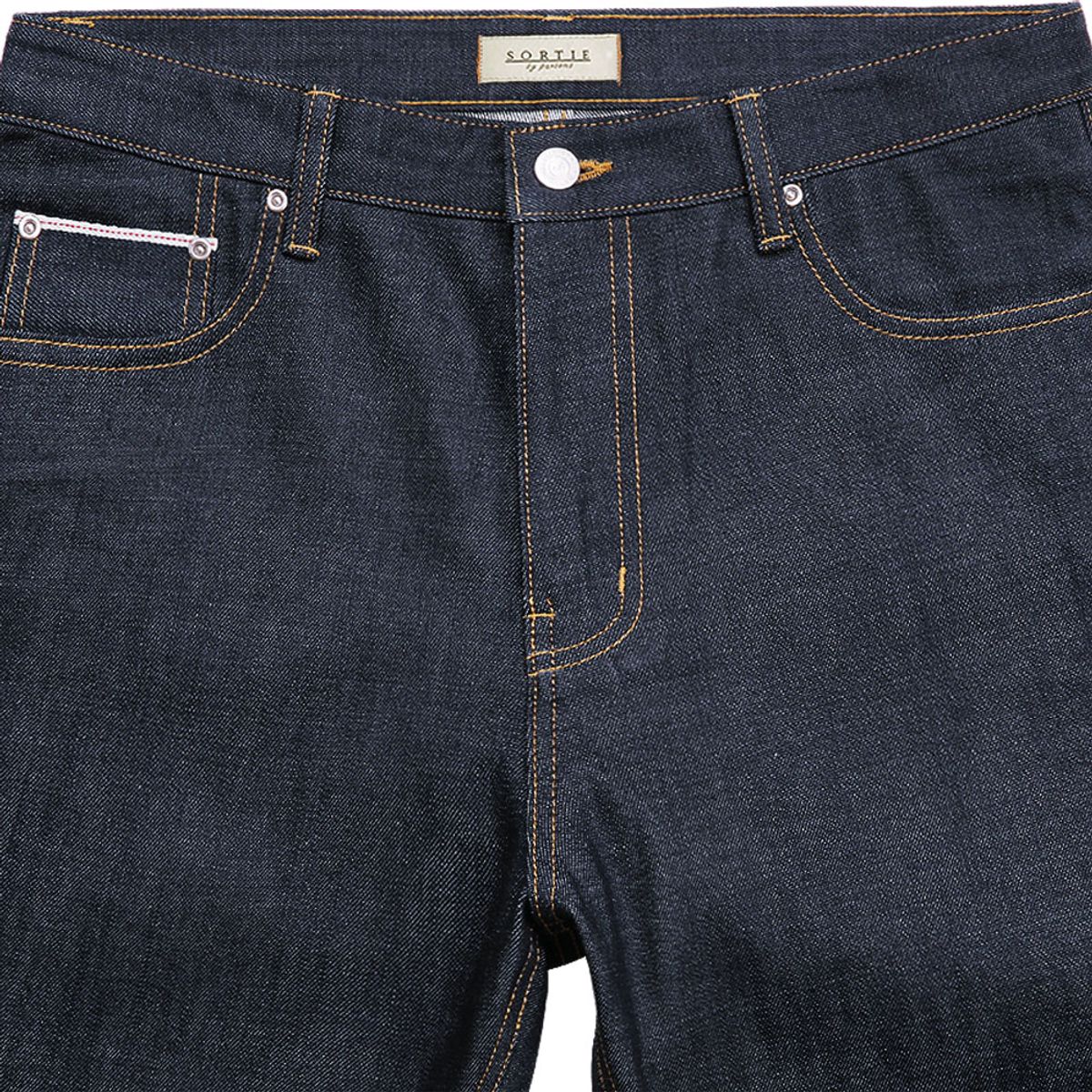솔티(SORTIE) 075 Raw Selvedge denim Jeans (Indigo Blue)