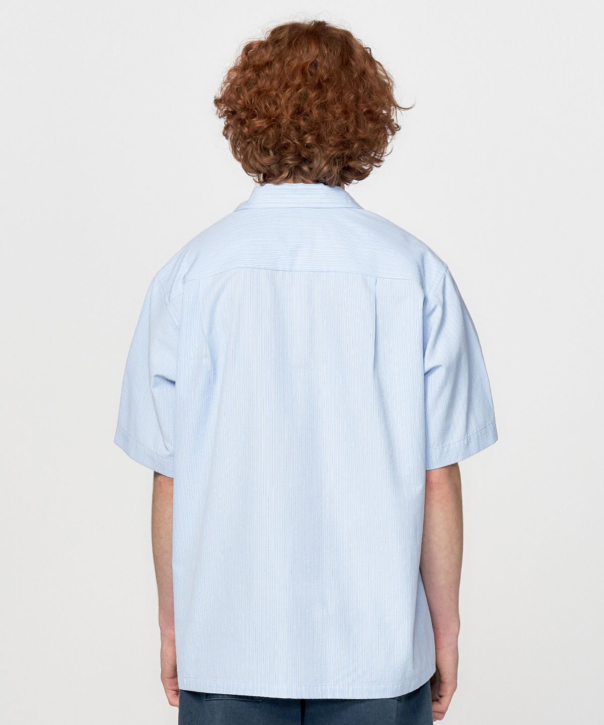 홍우성(HONGWOOSUNG) Pinstripe Seersucker Shirt_Sky Blue