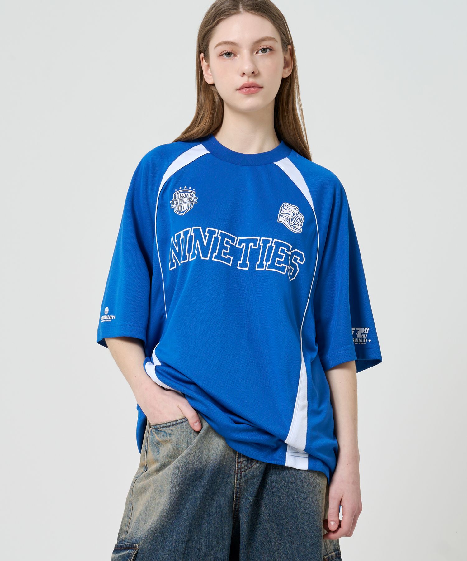 【1993studio】 Sporty mesh raglan t-shirt / 追跡付 MUSINSA公式 | 1993STUDIO Sporty Mesh Raglan T-Shirt_Blue