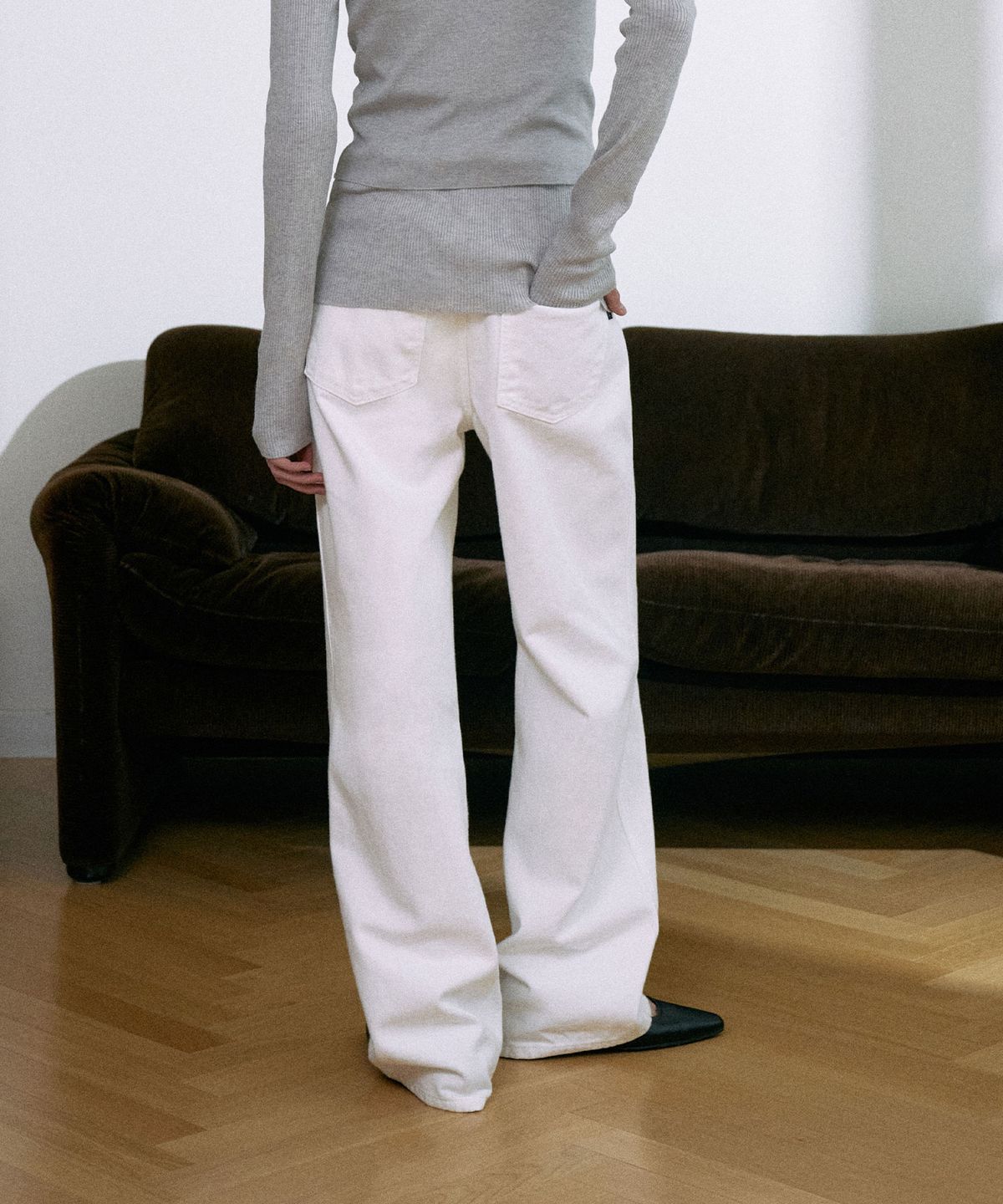 라메레이(LAMEREI) [기장선택]Classic Straight Denim[LMBESPDN3123]-Off White