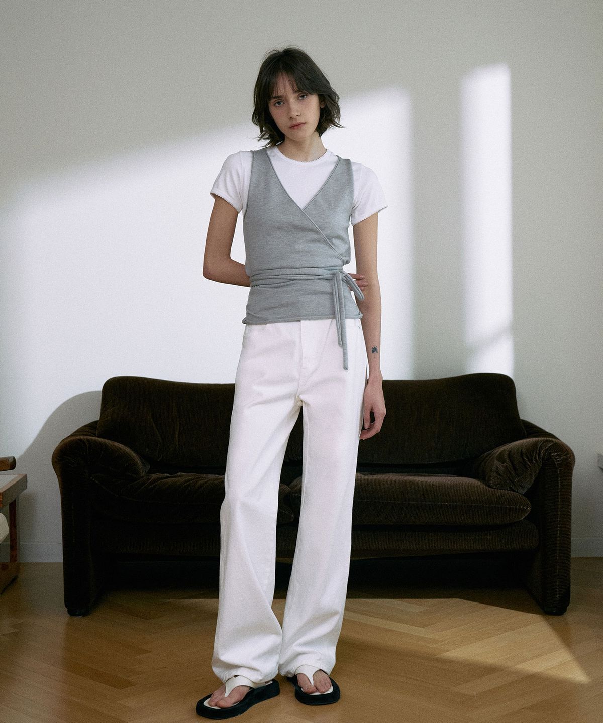 라메레이(LAMEREI) [기장선택]Classic Straight Denim[LMBESPDN3123]-Off White