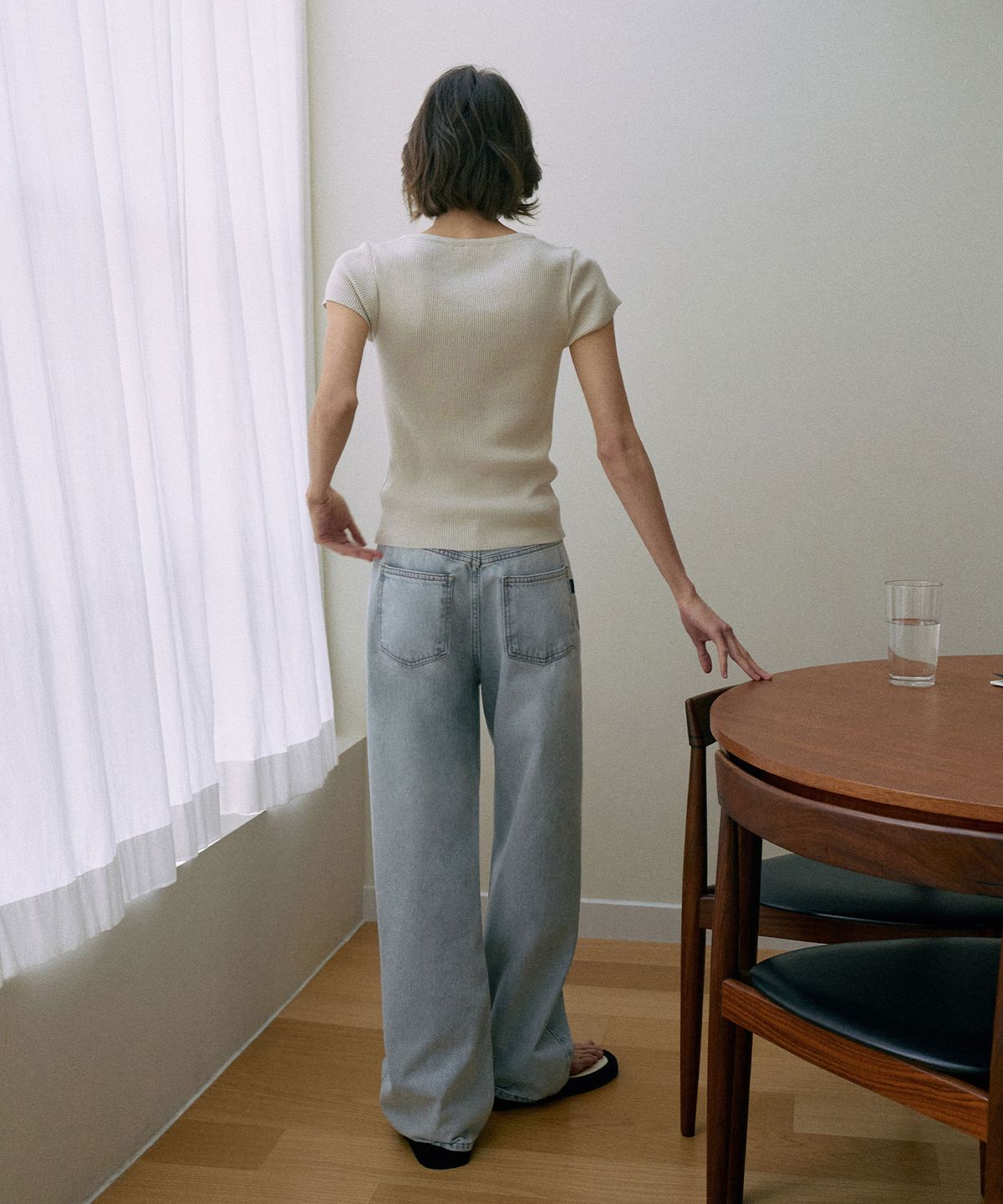 라메레이(LAMEREI) Wide Long Denim[LMBESPDN4114]-Light Blue