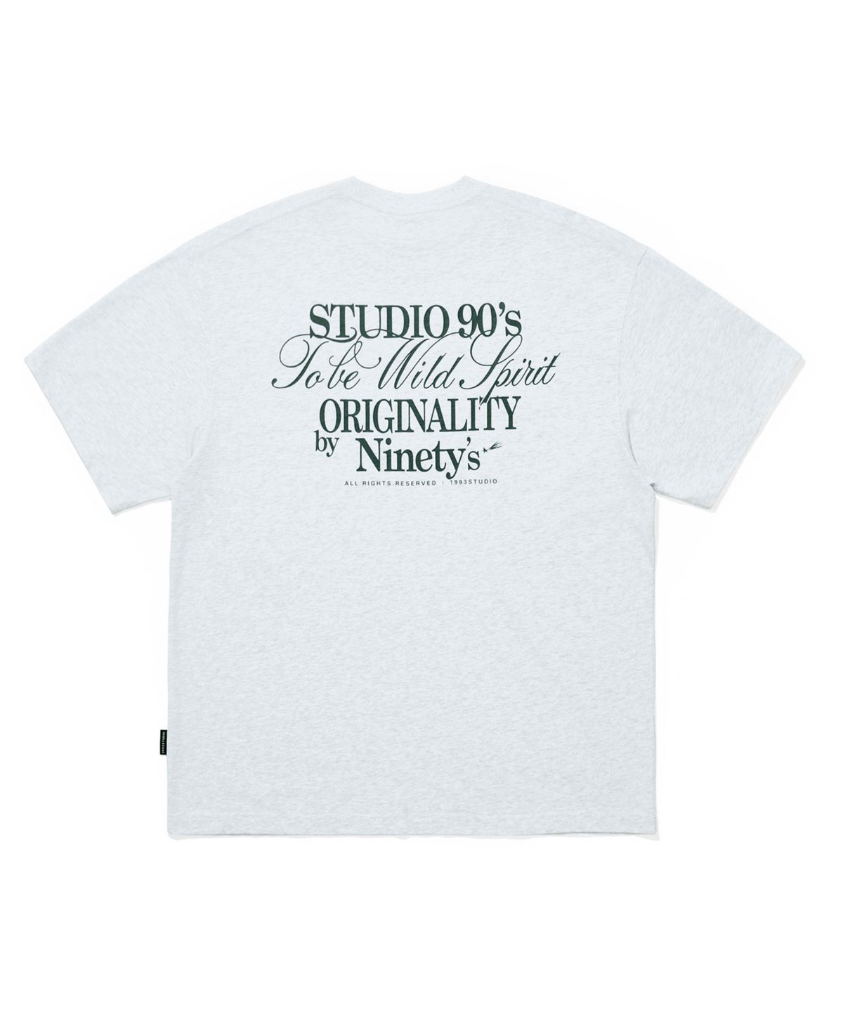 1993스튜디오(1993STUDIO) 빈티지 레터링 티셔츠_라이트그레이