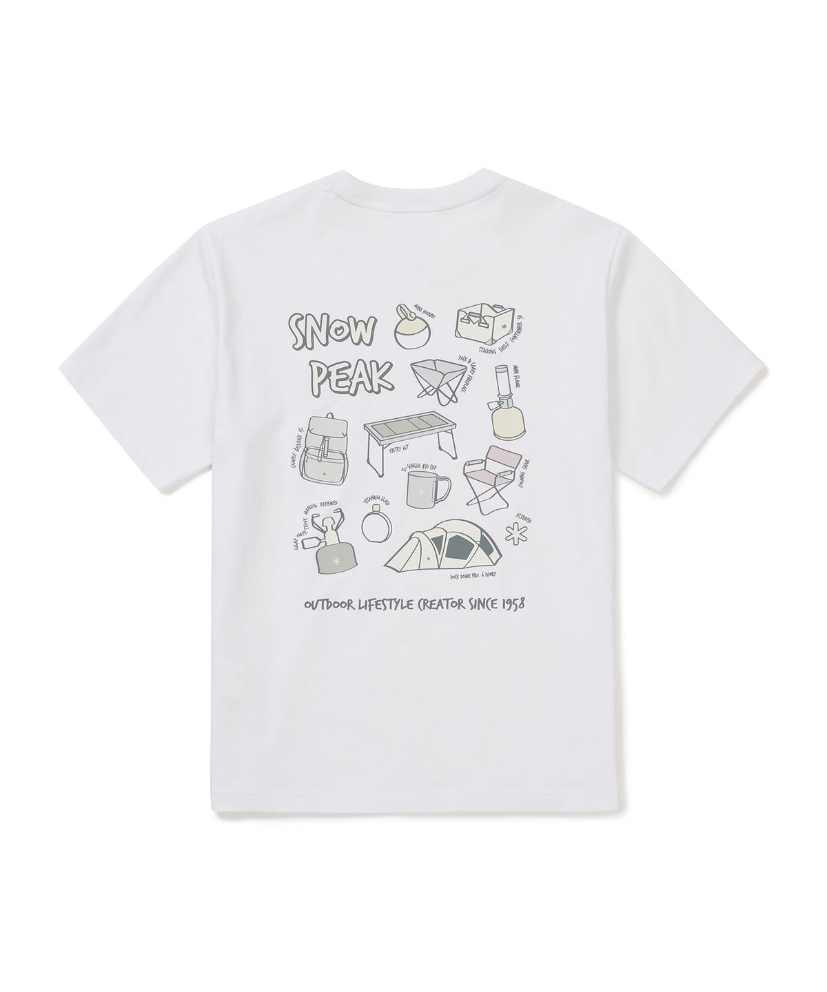 스노우피크 어패럴(SNOWPEAK APPAREL) 에어로쿨 기어 반팔 티셔츠 (S25MMFTS78) White