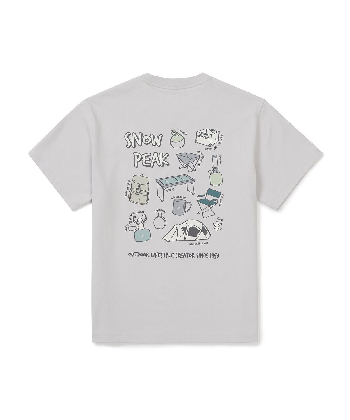 스노우피크 어패럴(SNOWPEAK APPAREL) 에어로쿨 기어 반팔 티셔츠 (S25MMFTS78) Ice Gray
