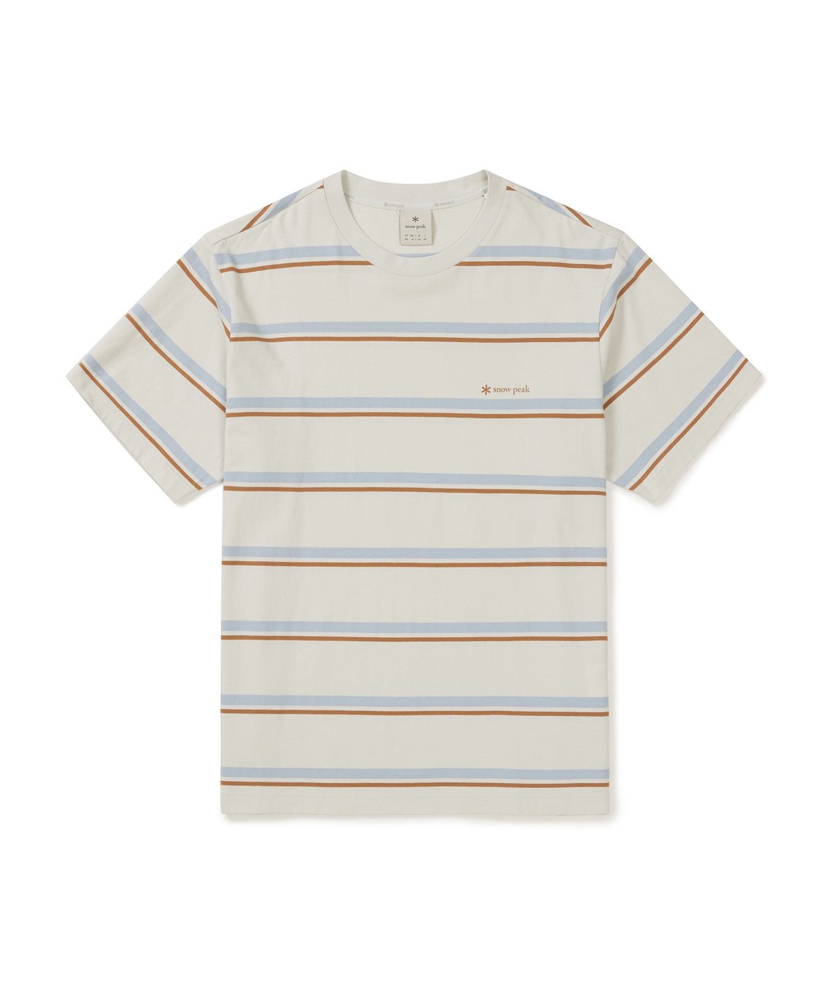 스노우피크 어패럴(SNOWPEAK APPAREL) 코튼 스트라이프 반팔 티셔츠 (S25MMFTS49) Camel