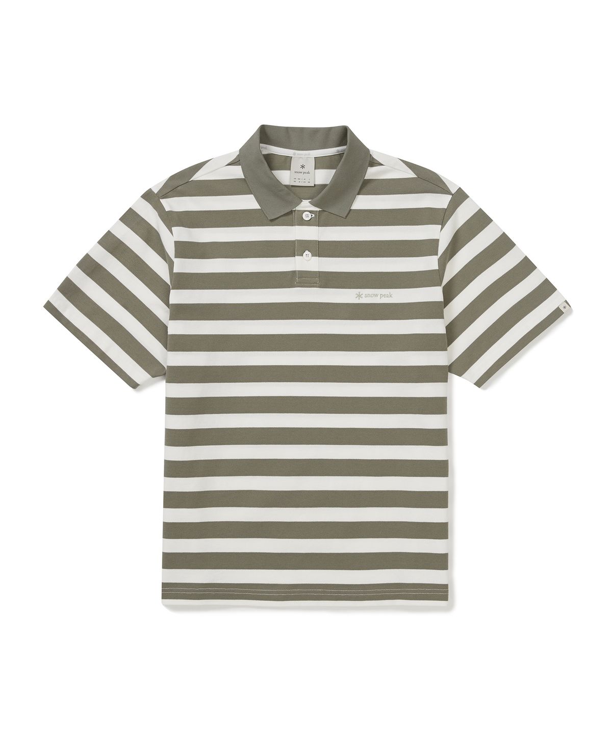 스노우피크 어패럴(SNOWPEAK APPAREL) 코튼 스트라이프 폴로 티셔츠 (S25MMFPS49) Vintage Khaki